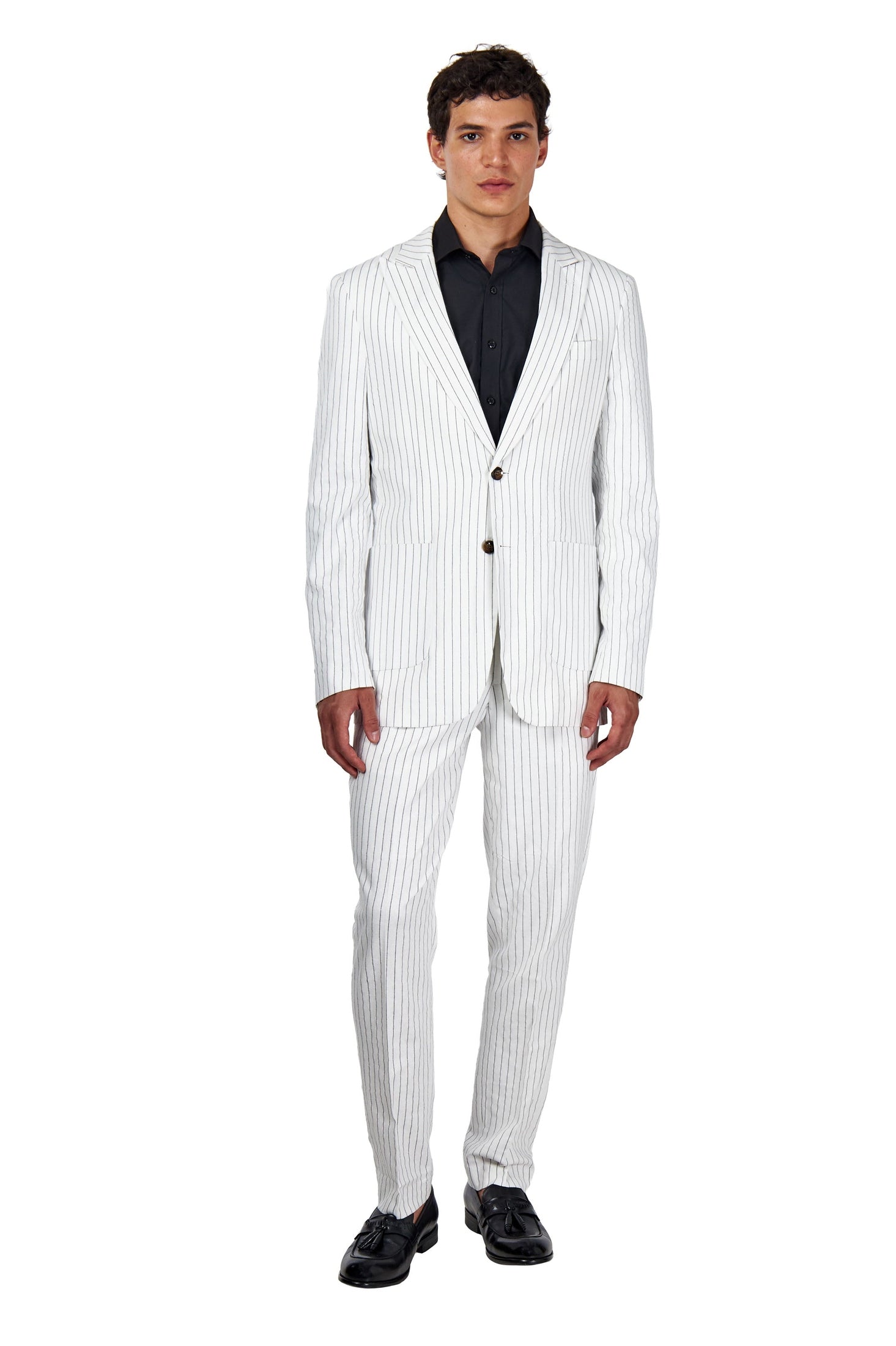 LLOYD – White Pinstripe Pure Linen Jacket