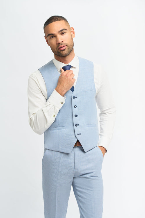 Cavani – Miami Sky Blue Tailored Waistcoat
