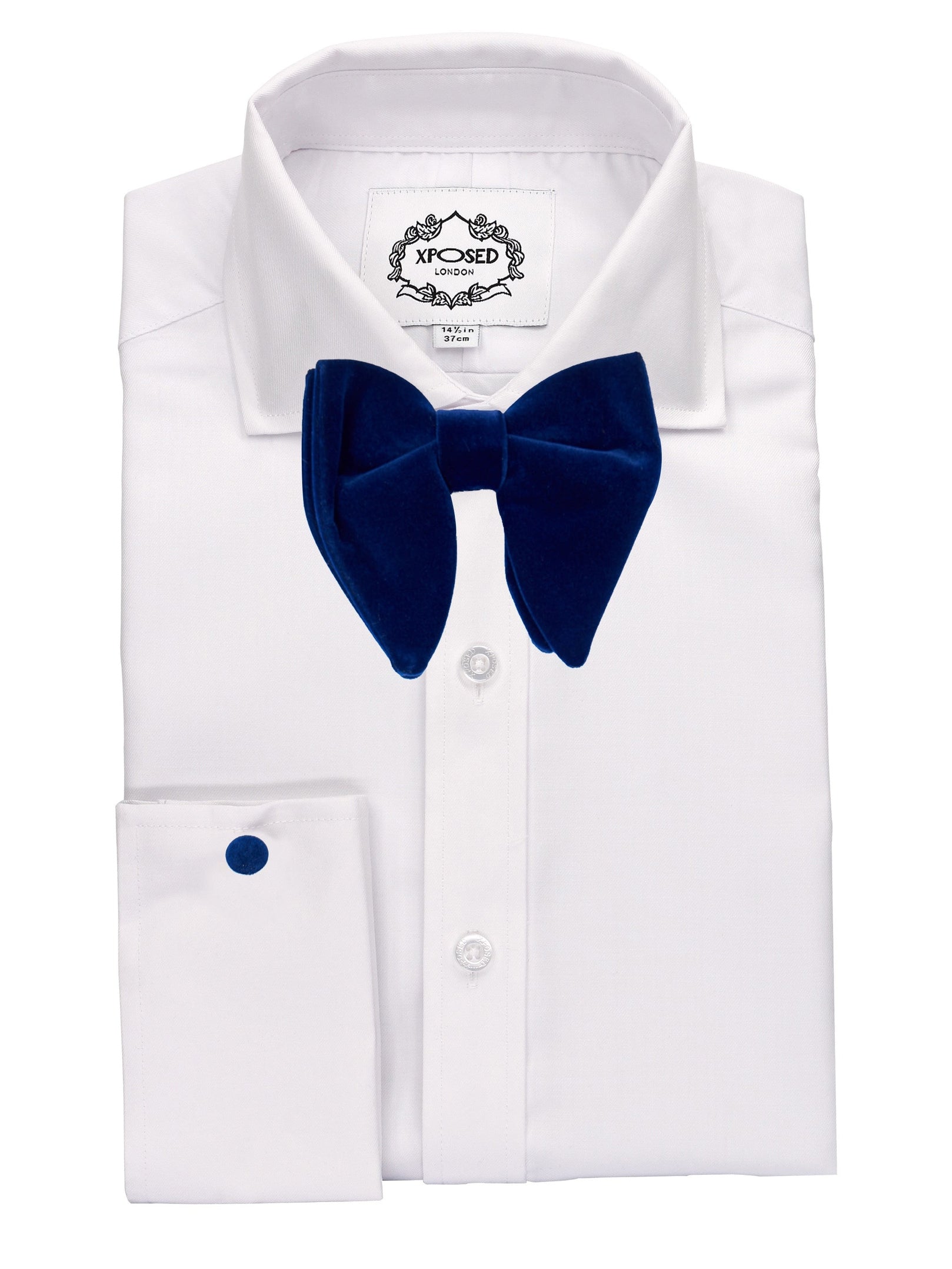 BIG NAVY VELVET BOW TIE SET