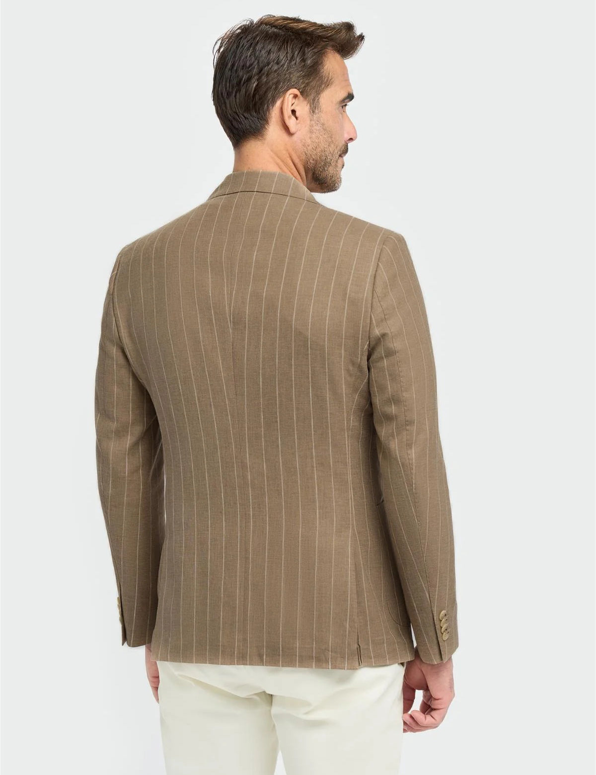 Cavani – Piero Deconstructed Pinstripe Linen Blazer Sand