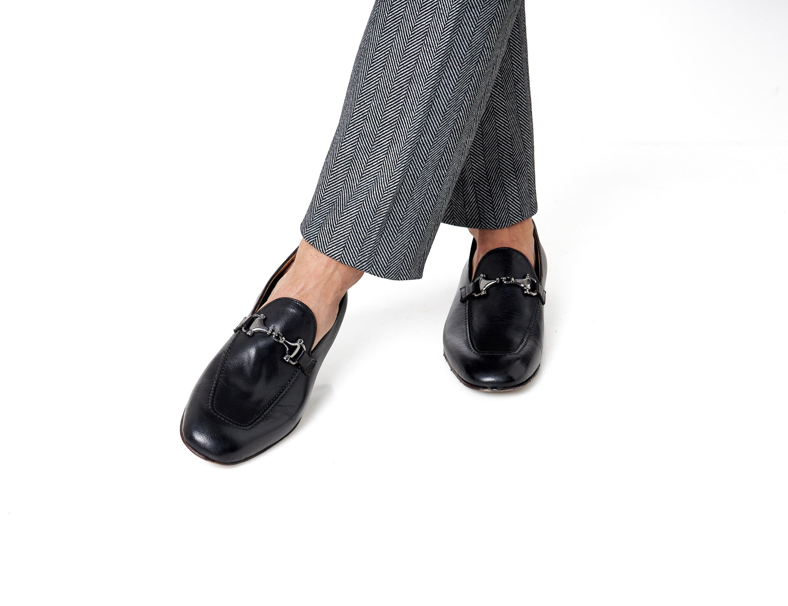 SNAFFLE BIT LOAFER IN BLACK ITALIAN LEATHER