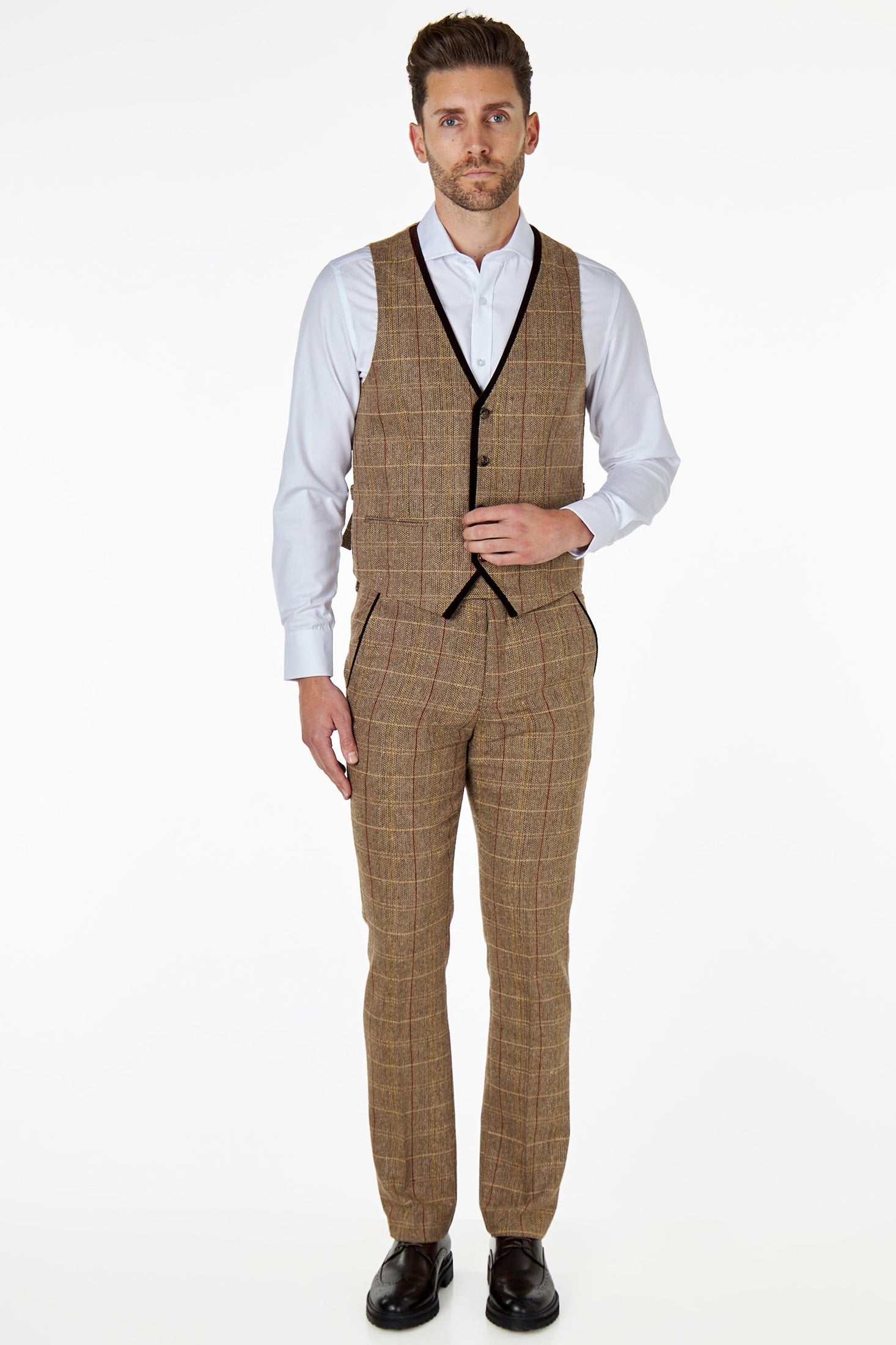 CARLO - BROWN TWEED WAISTCOAT