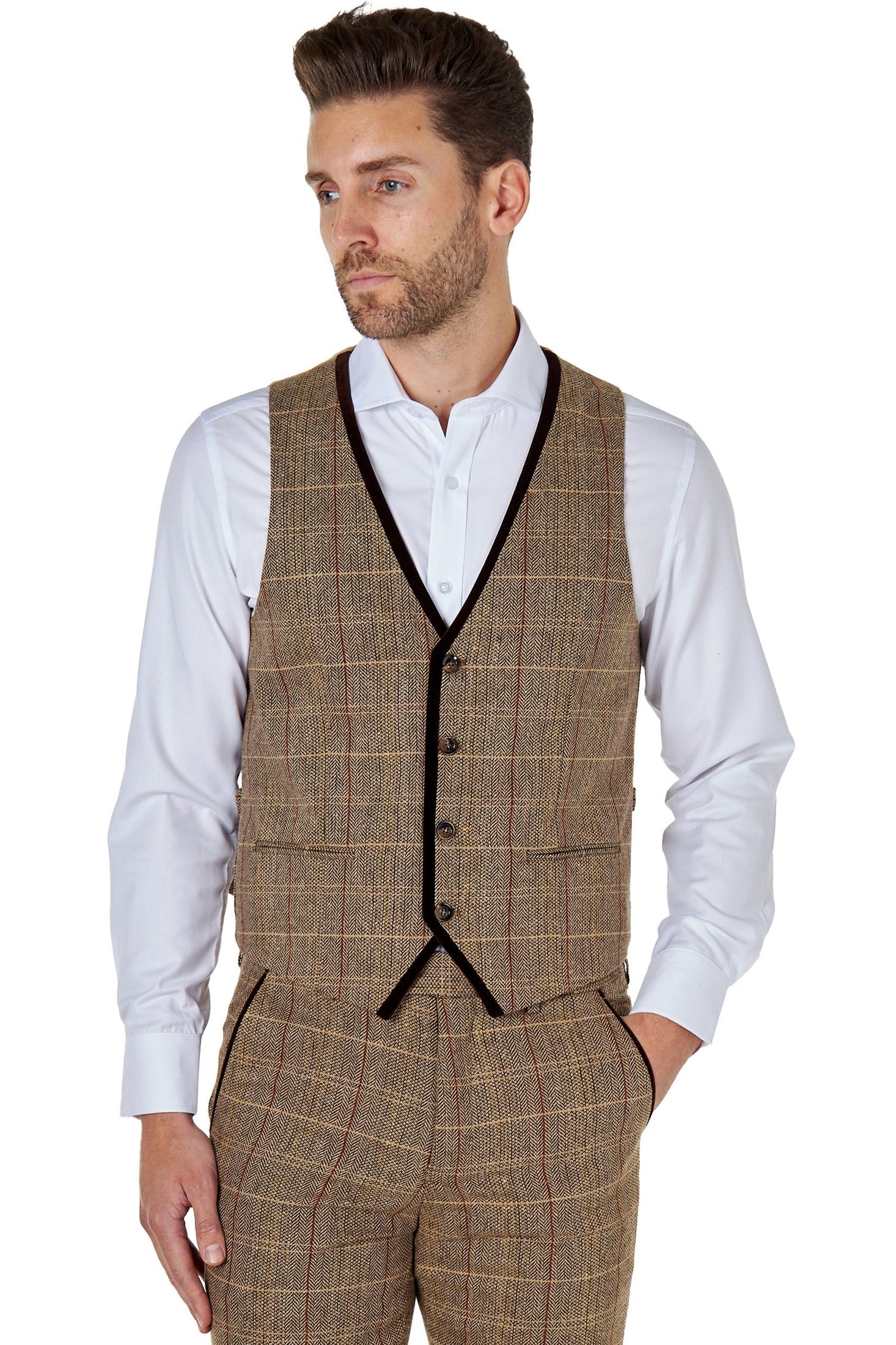 CARLO - BROWN TWEED WAISTCOAT