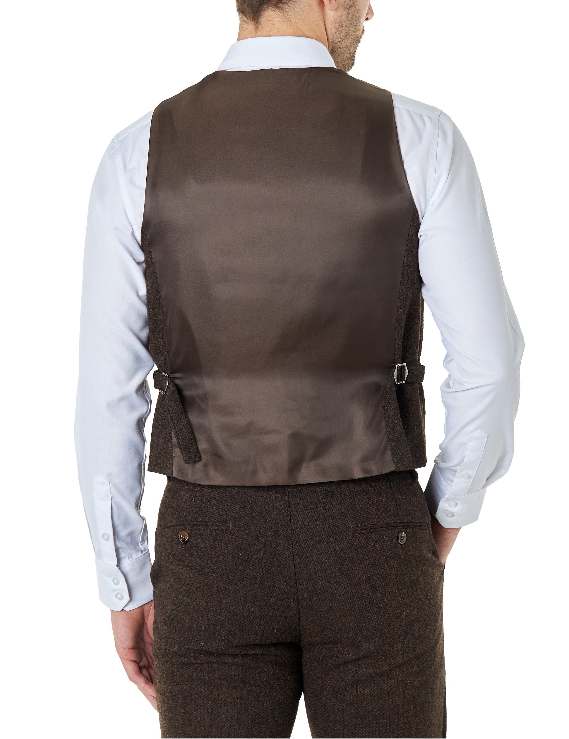 JIM - TWEED WAISTCOAT IN BROWN