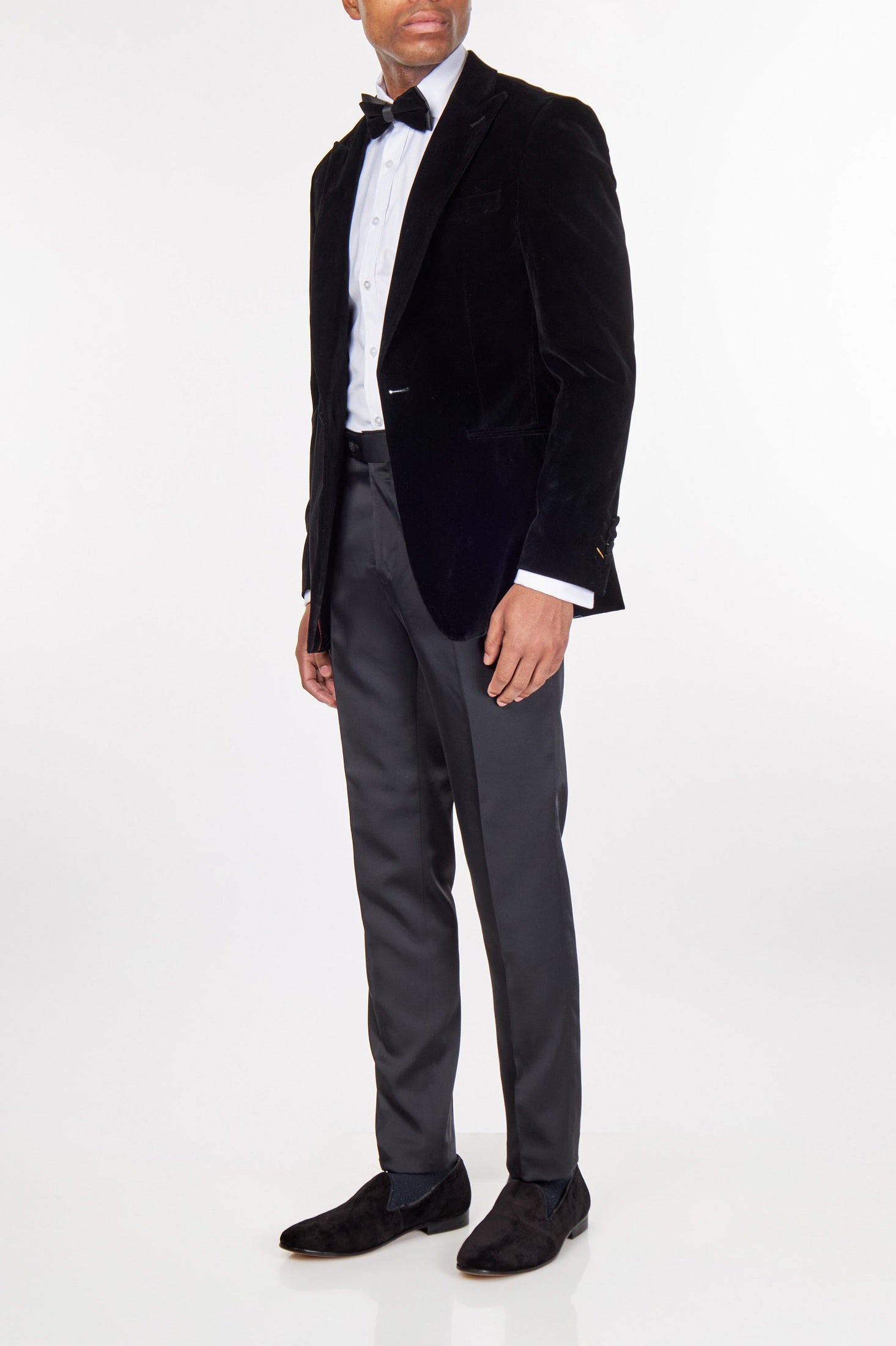 STAN – BLACK VELVET TUXEDO SMOKING JACKET