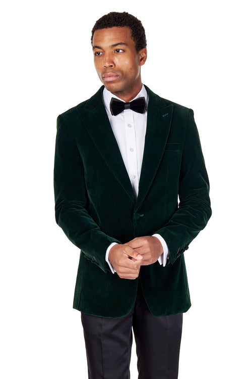 STAN – GREEN VELVET TUXEDO SMOKING JACKET