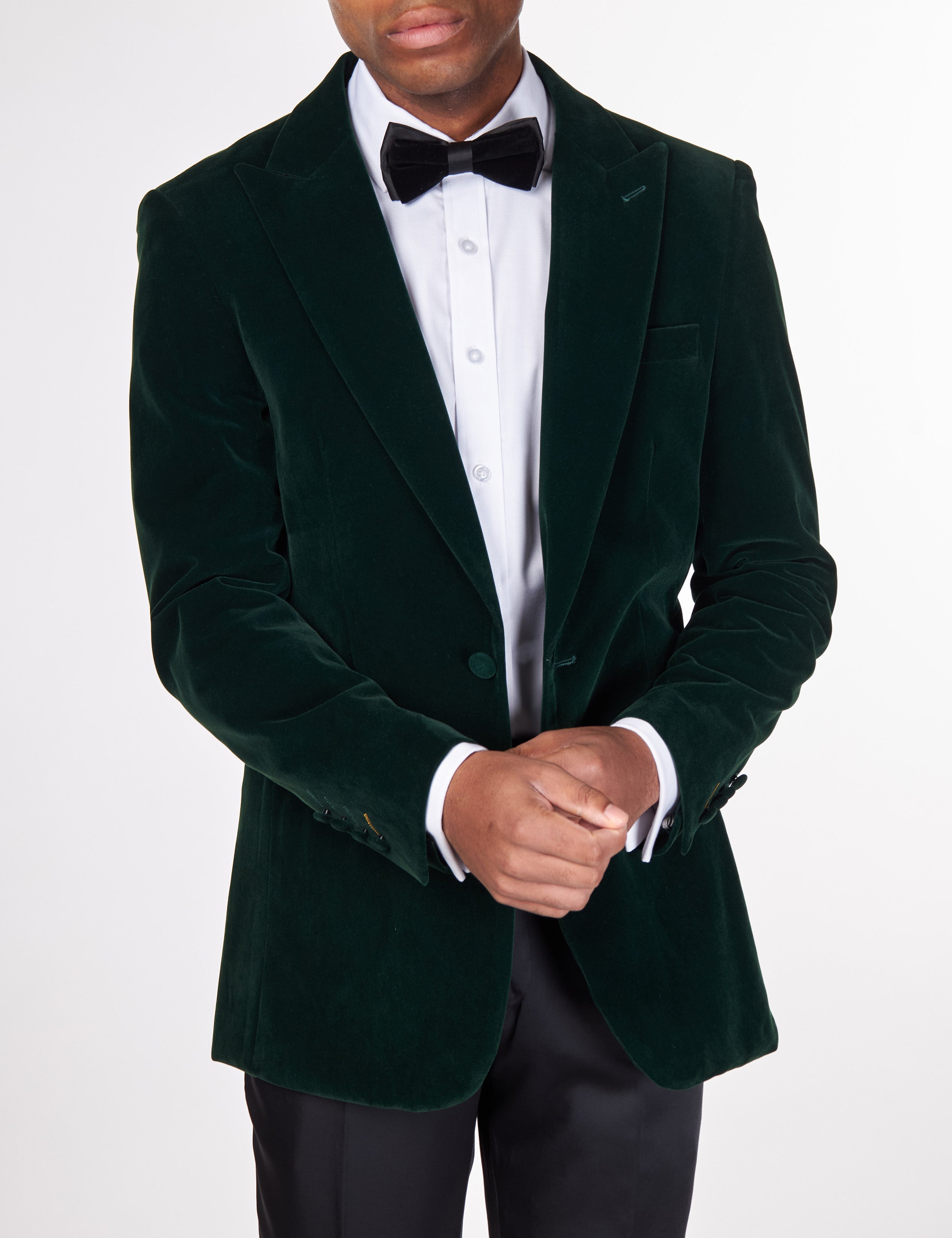 STAN – GREEN VELVET TUXEDO SMOKING JACKET