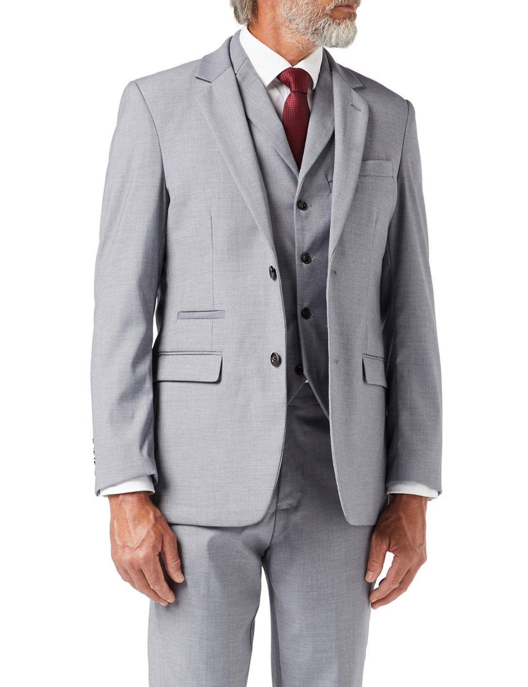 GRAHAM - GREY BUSINESS SUIT JACKET & WAISTCOAT