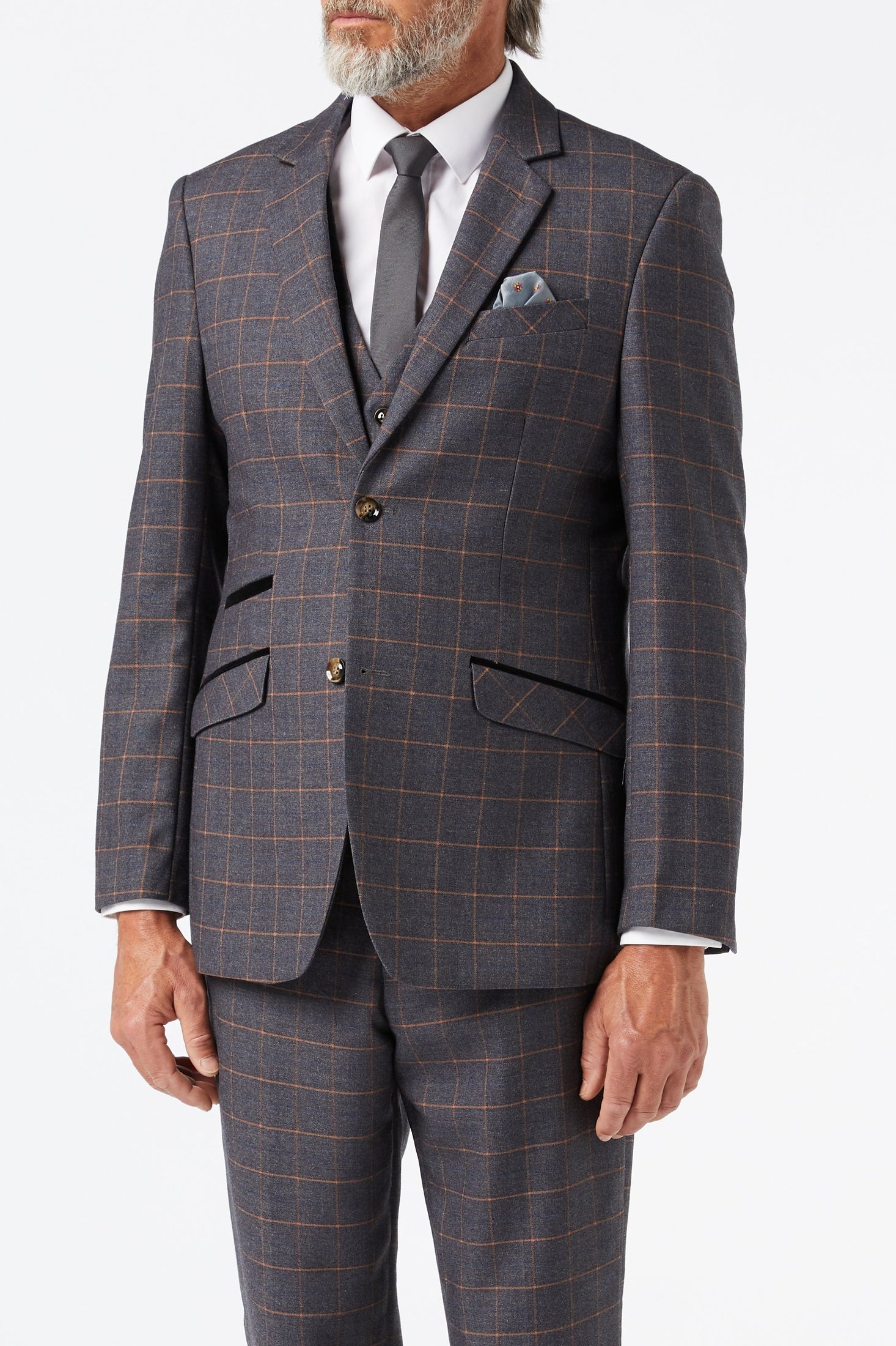 ROGER - GREY CHECK JACKET & WAISTCOAT