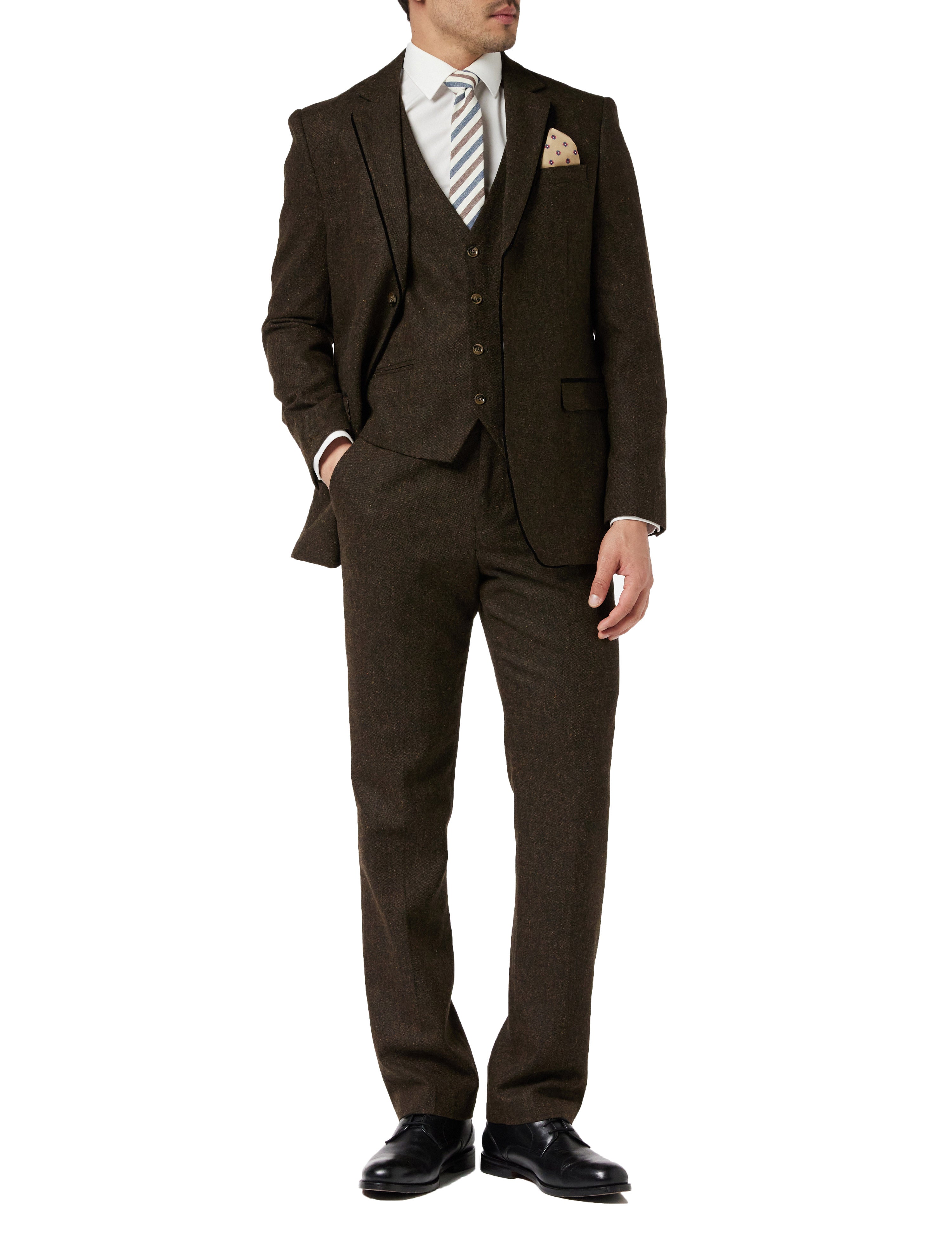 Brown Tweed Tailored Suit