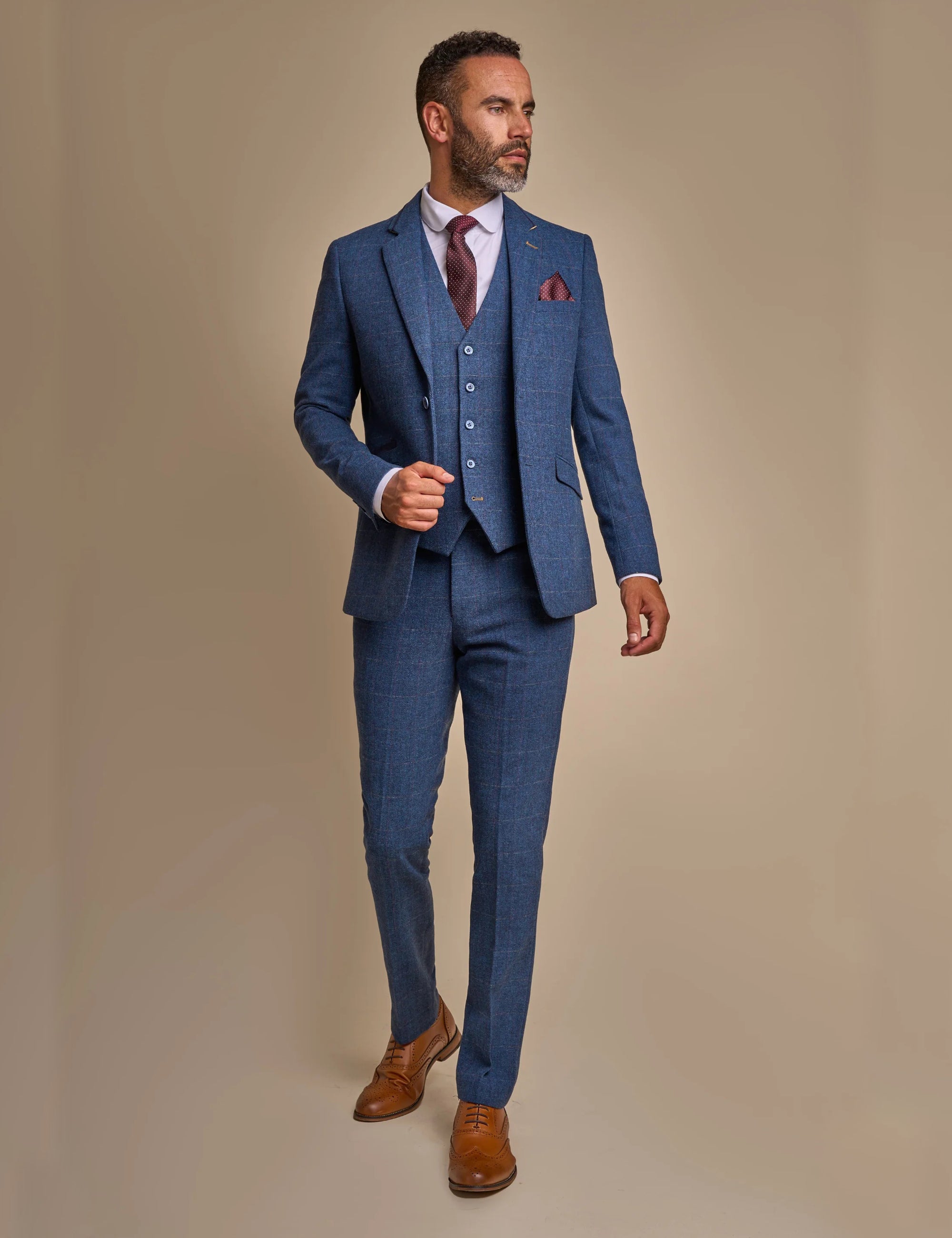 CARNEGI - BLUE TWEED CHECK BLAZER