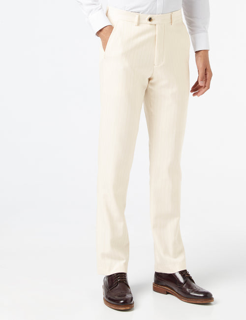 NEIL – BEIGE-GOLD-NADELN, STREIFENHOSE