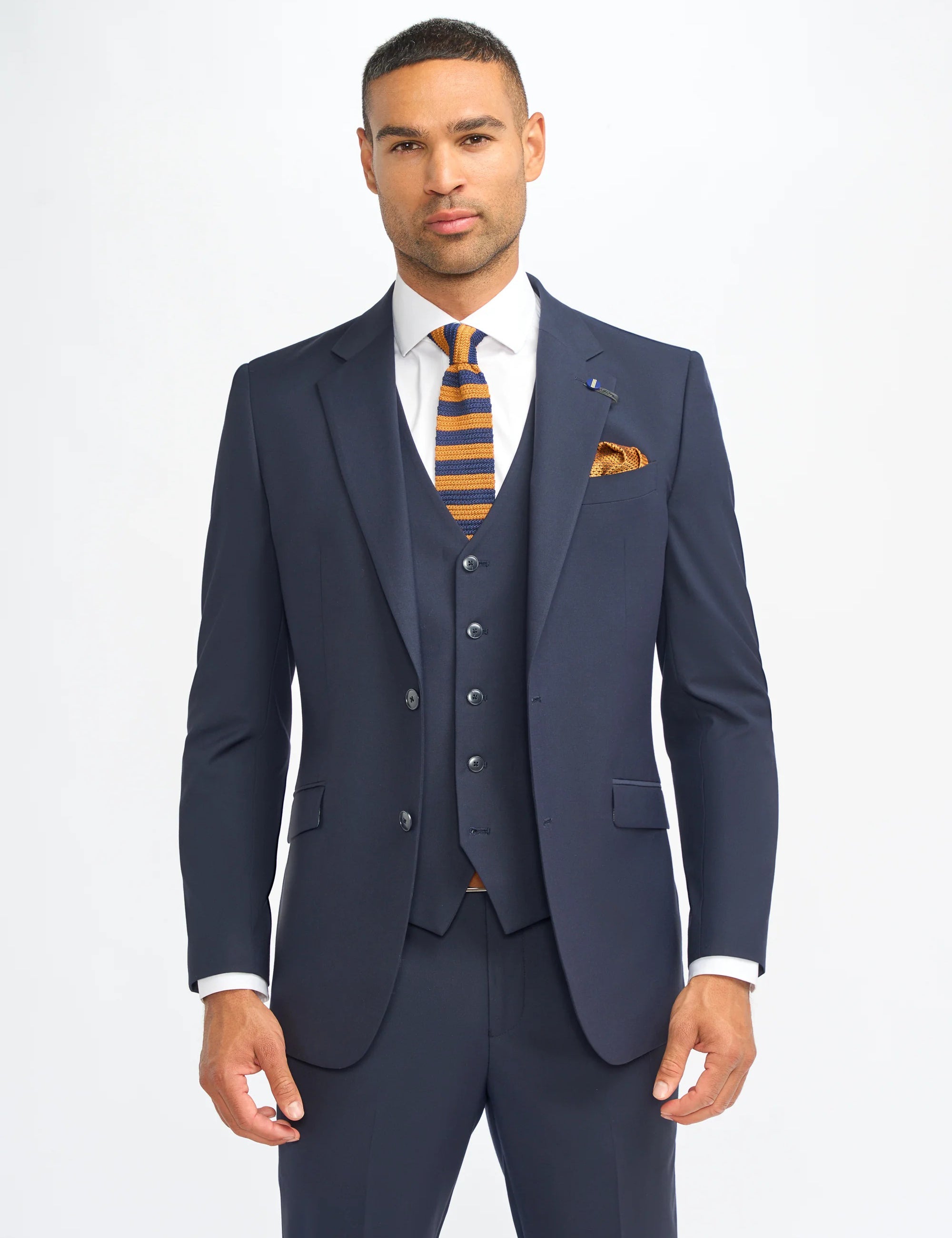 MALIBU – NAVY 3 PIECE TAILORED FIT SUIT