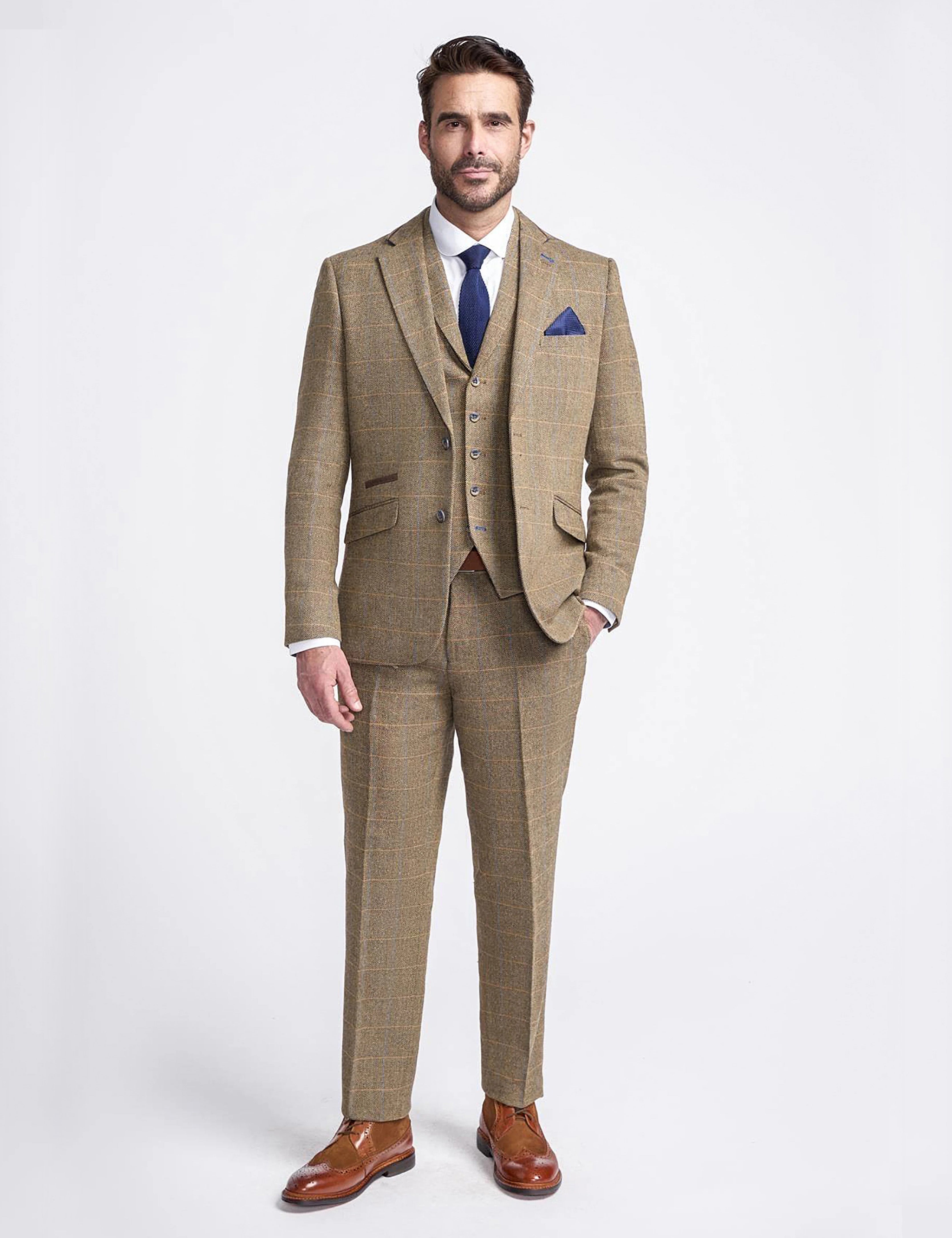ALBERT BROWN CHECK TWEED BLAZER