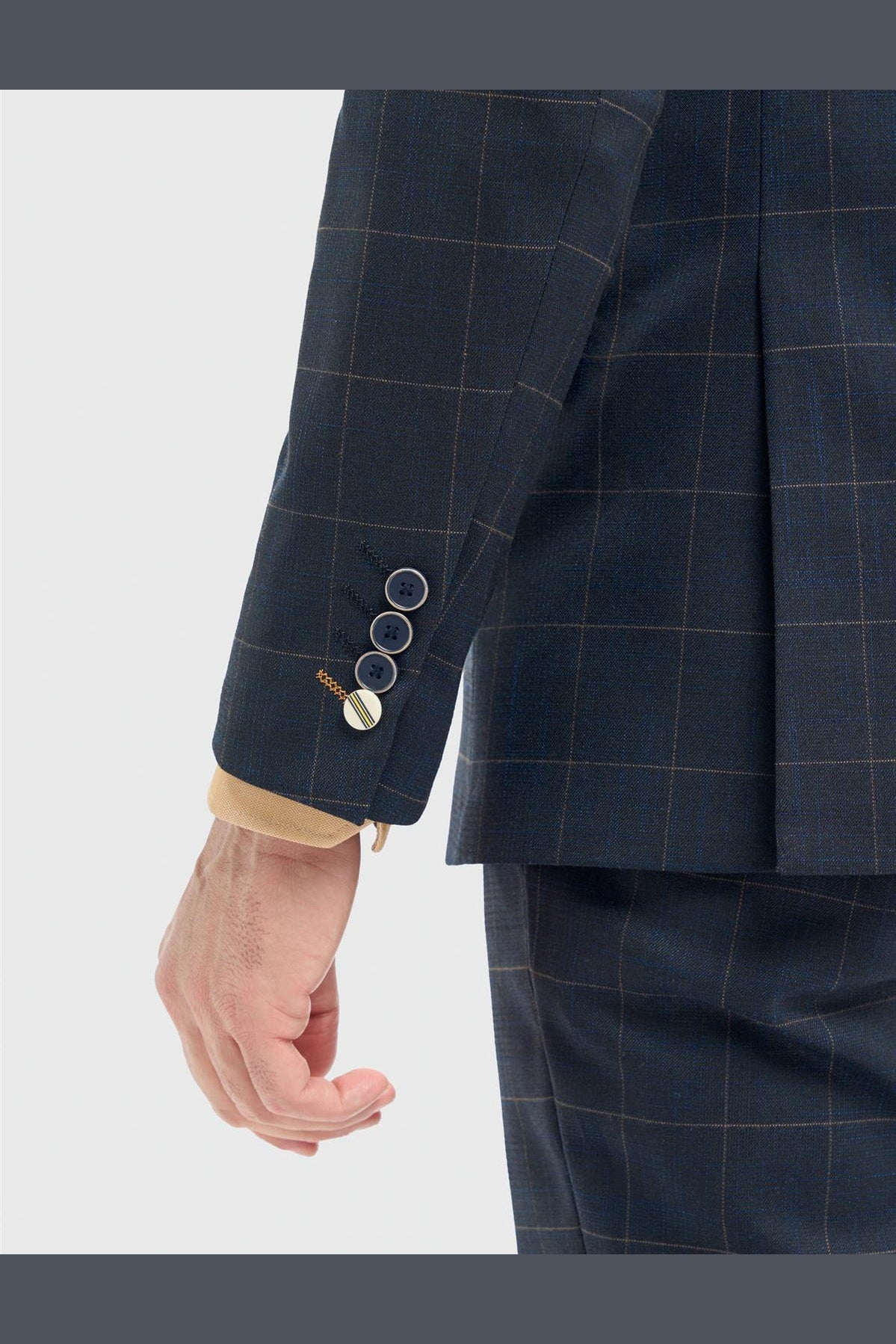 Cavani – Torino Grid Check Navy 3 Piece Suit