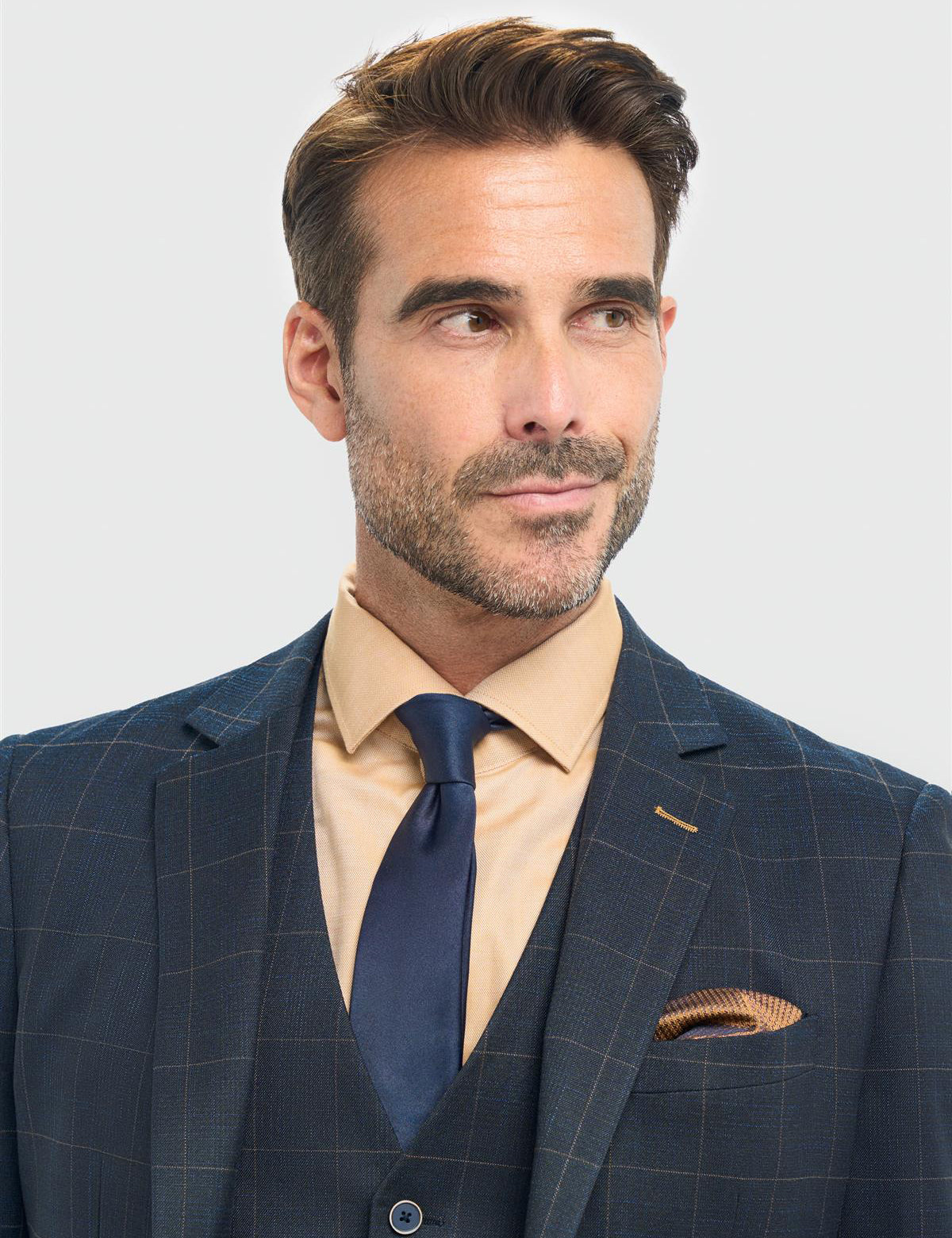 Cavani – Torino Grid Check Navy 3 Piece Suit