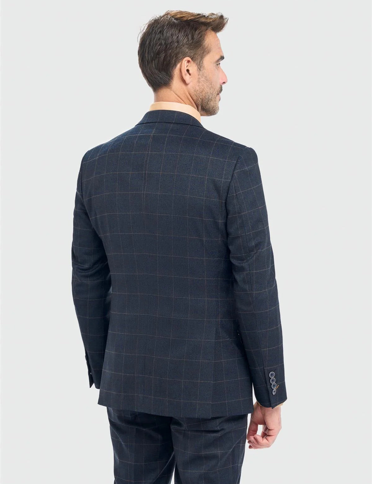 Cavani – Torino Grid Check Navy 3 Piece Suit