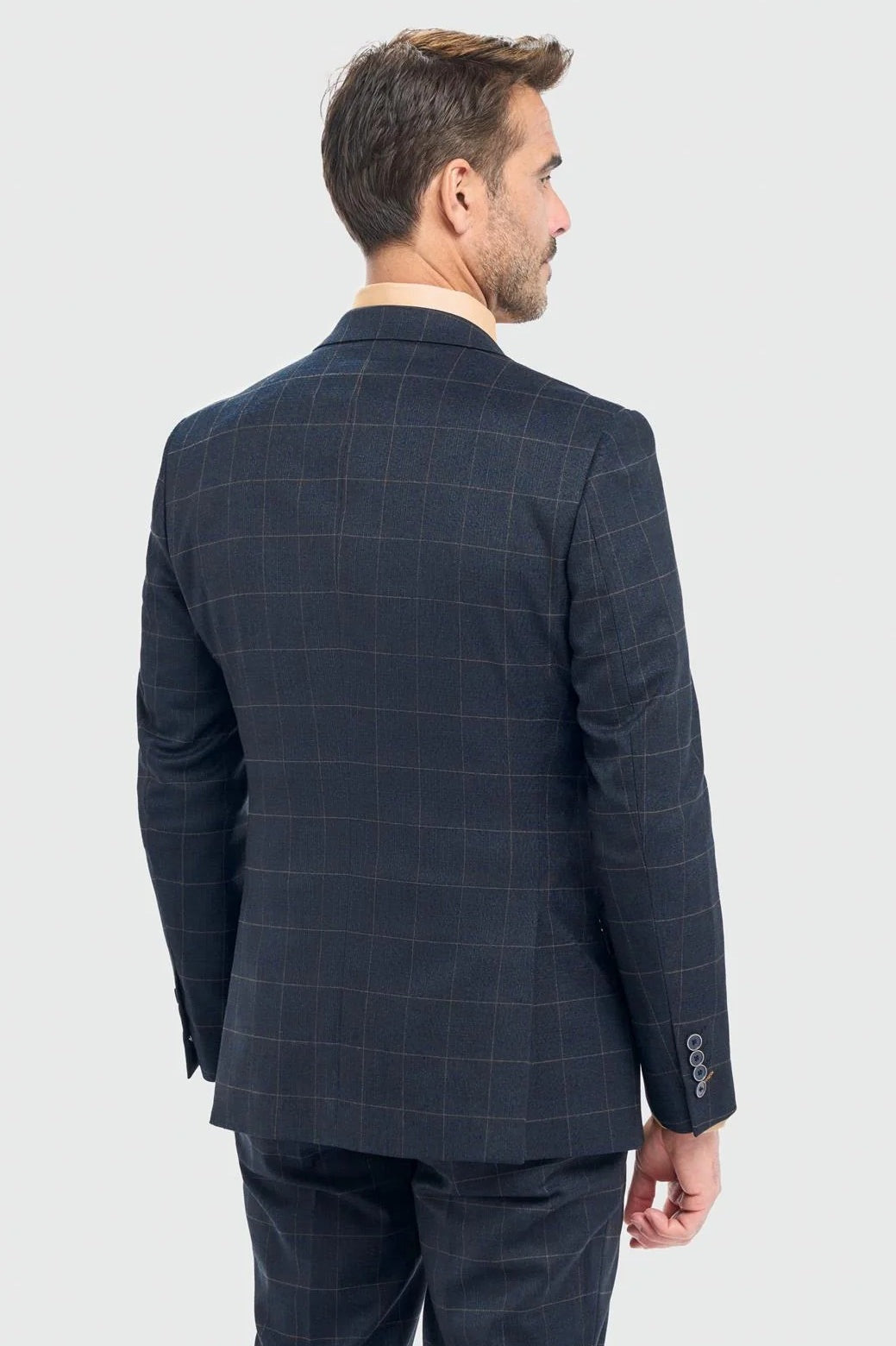 Cavani – Torino Grid Check Navy 3 Piece Suit