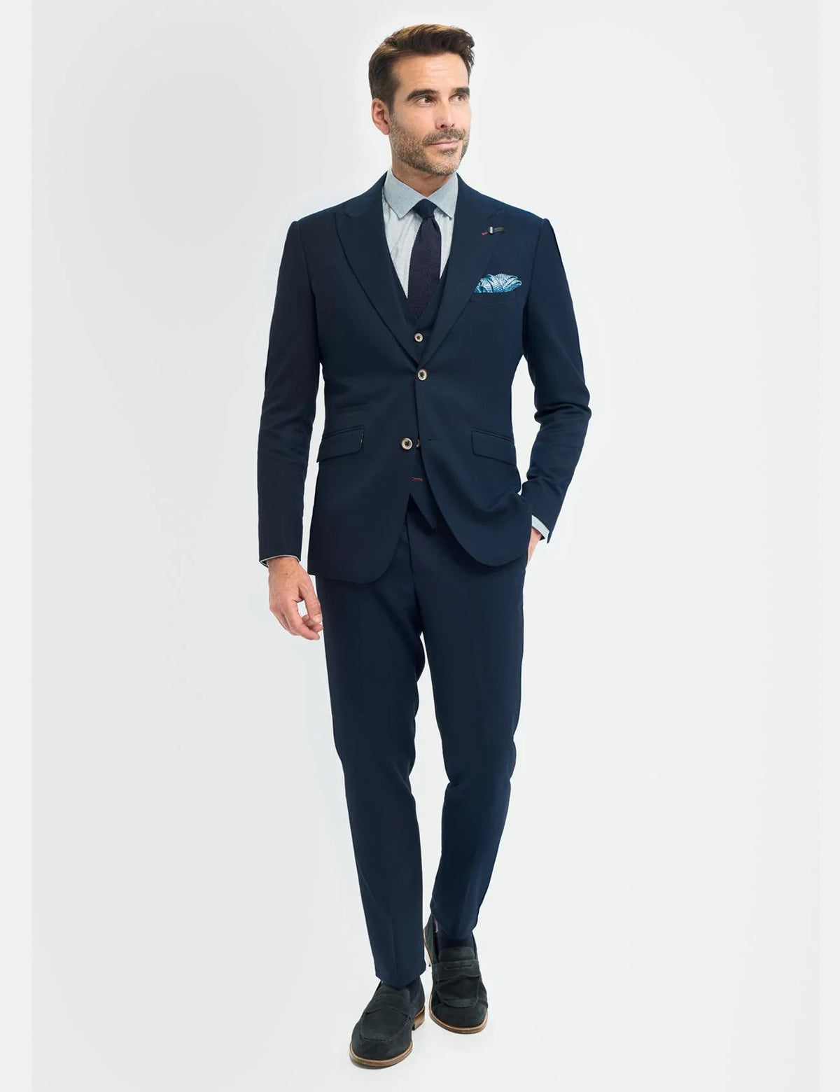 Cavani – Tropez Navy Blue 3 Piece Suit Tailored Fit
