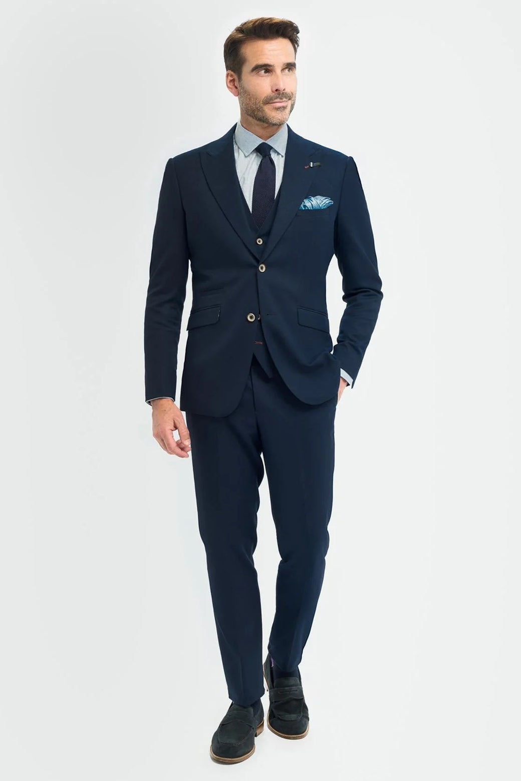 Cavani – Tropez Navy Blue 3 Piece Suit Tailored Fit
