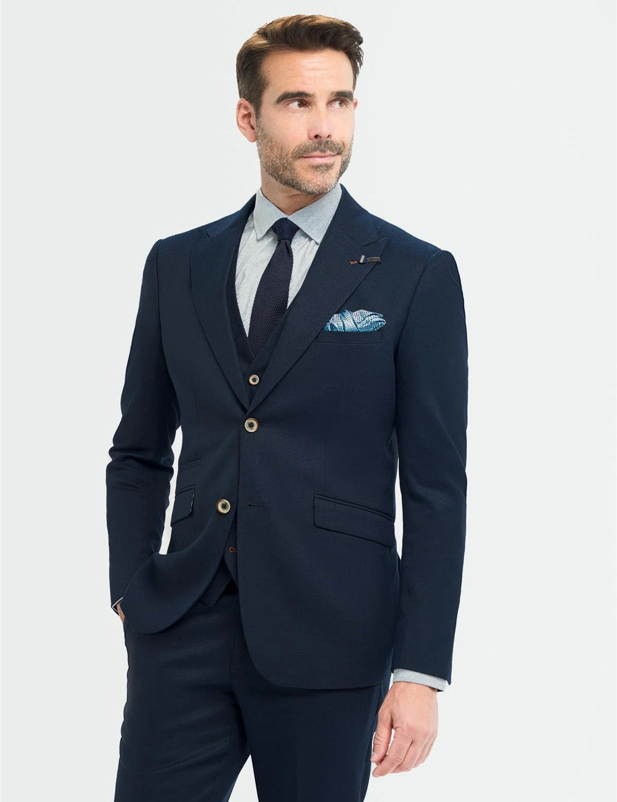 Cavani – Tropez Navy Blue 3 Piece Suit Tailored Fit