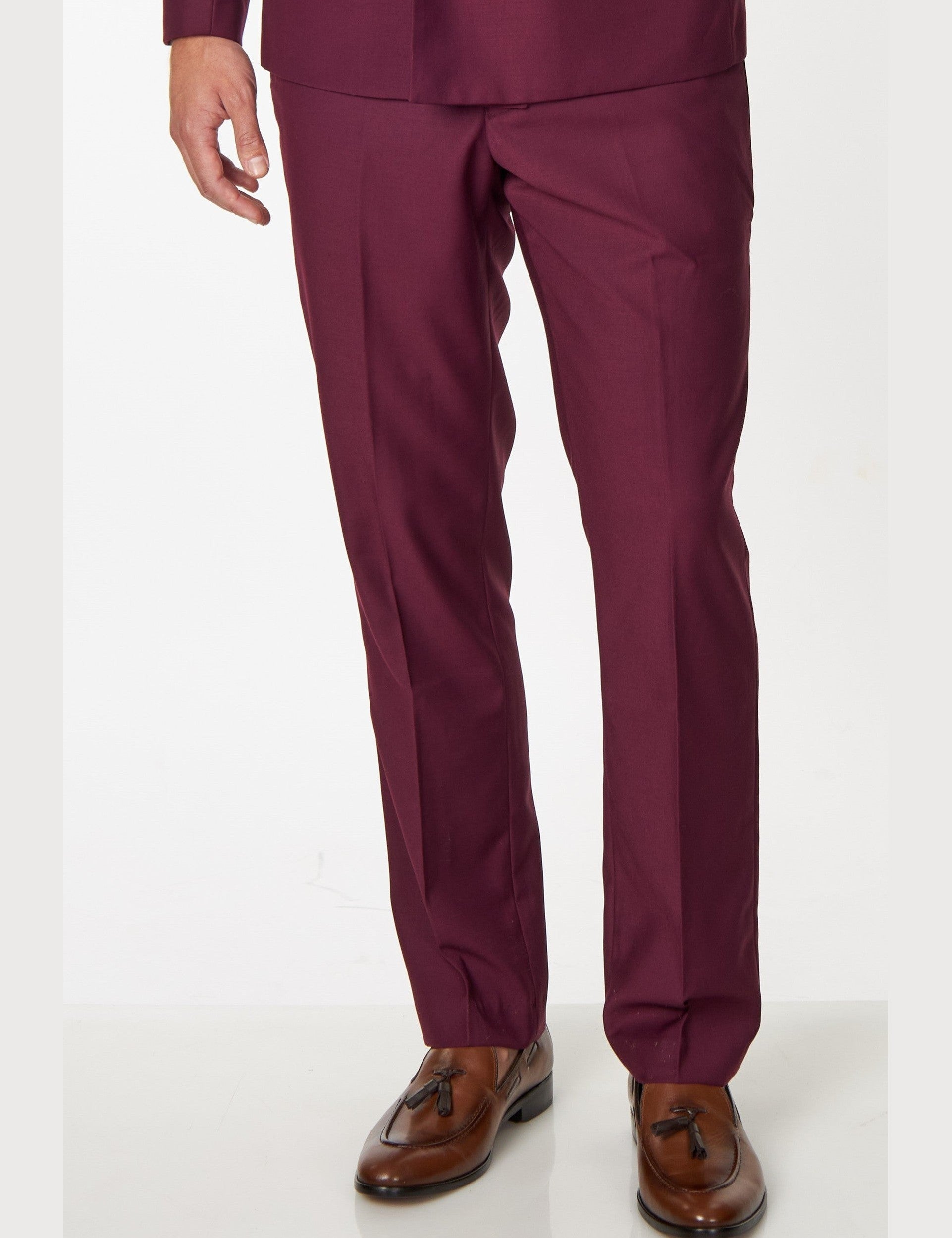 MAROON PLAIN SUIT TROUSER