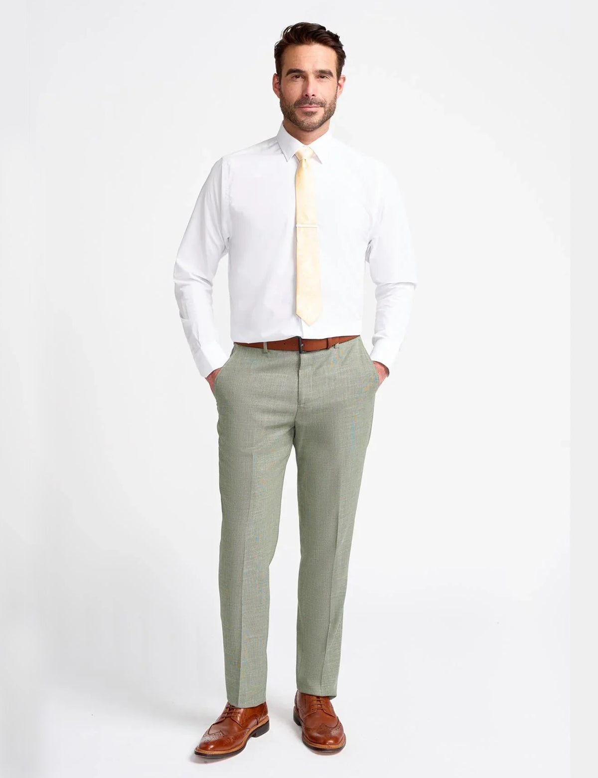 MIAMI – SAGE GREEN TAILORED FIT TROUSERS