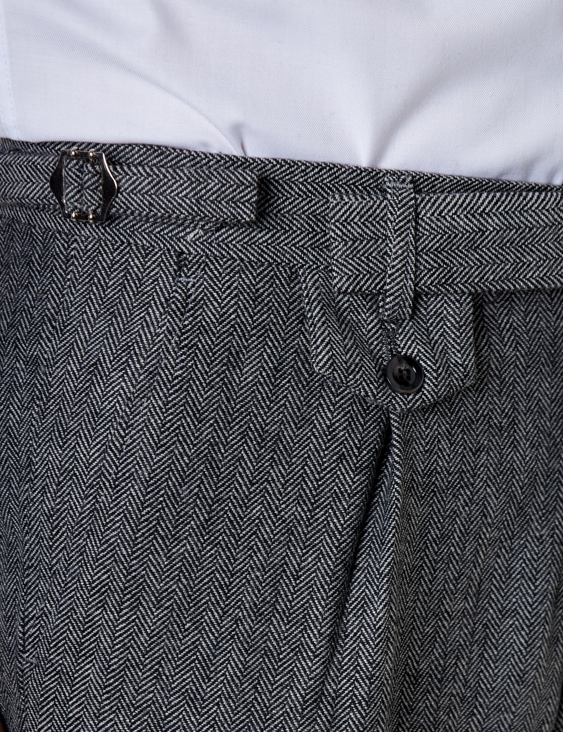 Jax -Mens Grey Herringbone Tweed Trouser