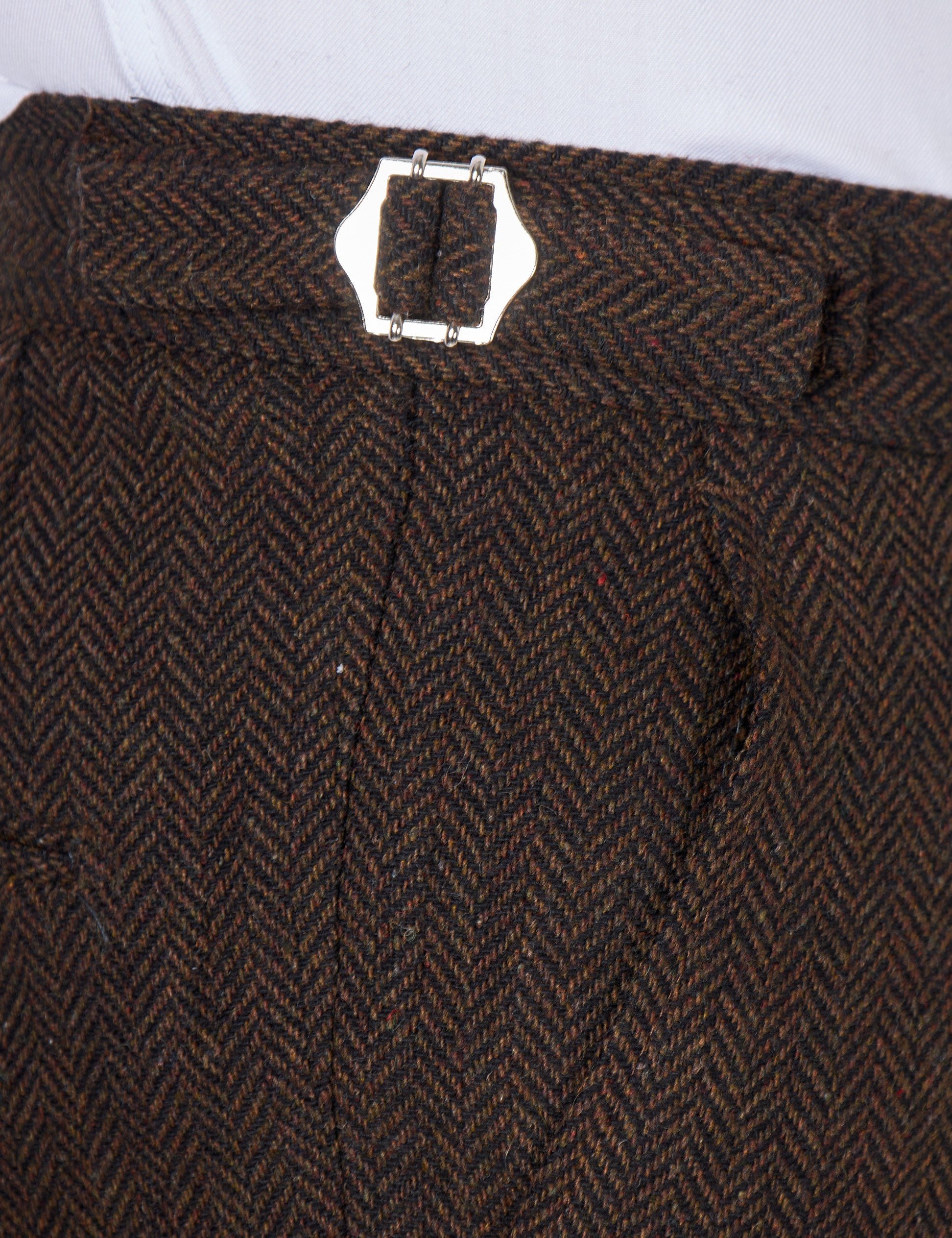 Tyler - Mens Brown Retro Tweed Herringbone Trouser