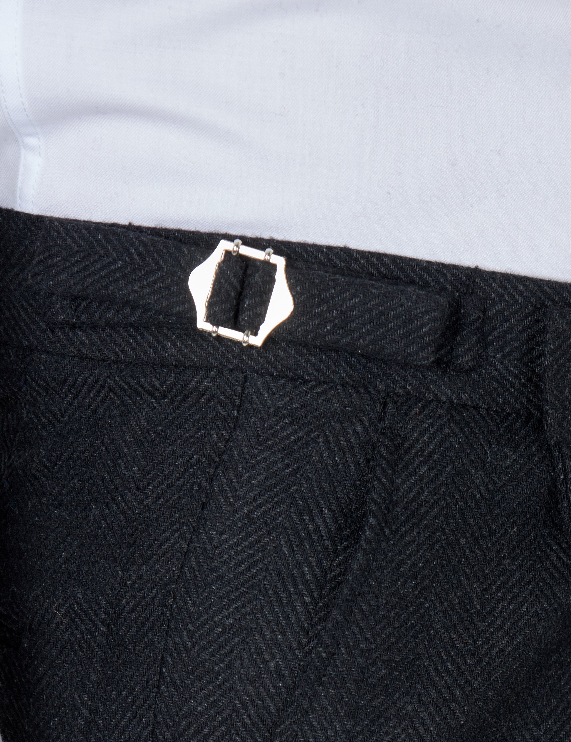 Tyler - Mens Dark Grey Retro Tweed Herringbone Trouser