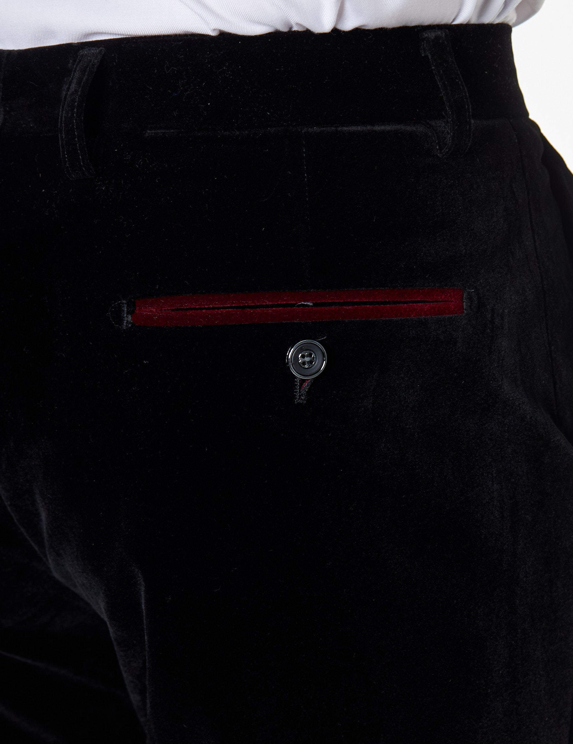 TIM - Mens Dinner Party Black Soft Velvet Trousers