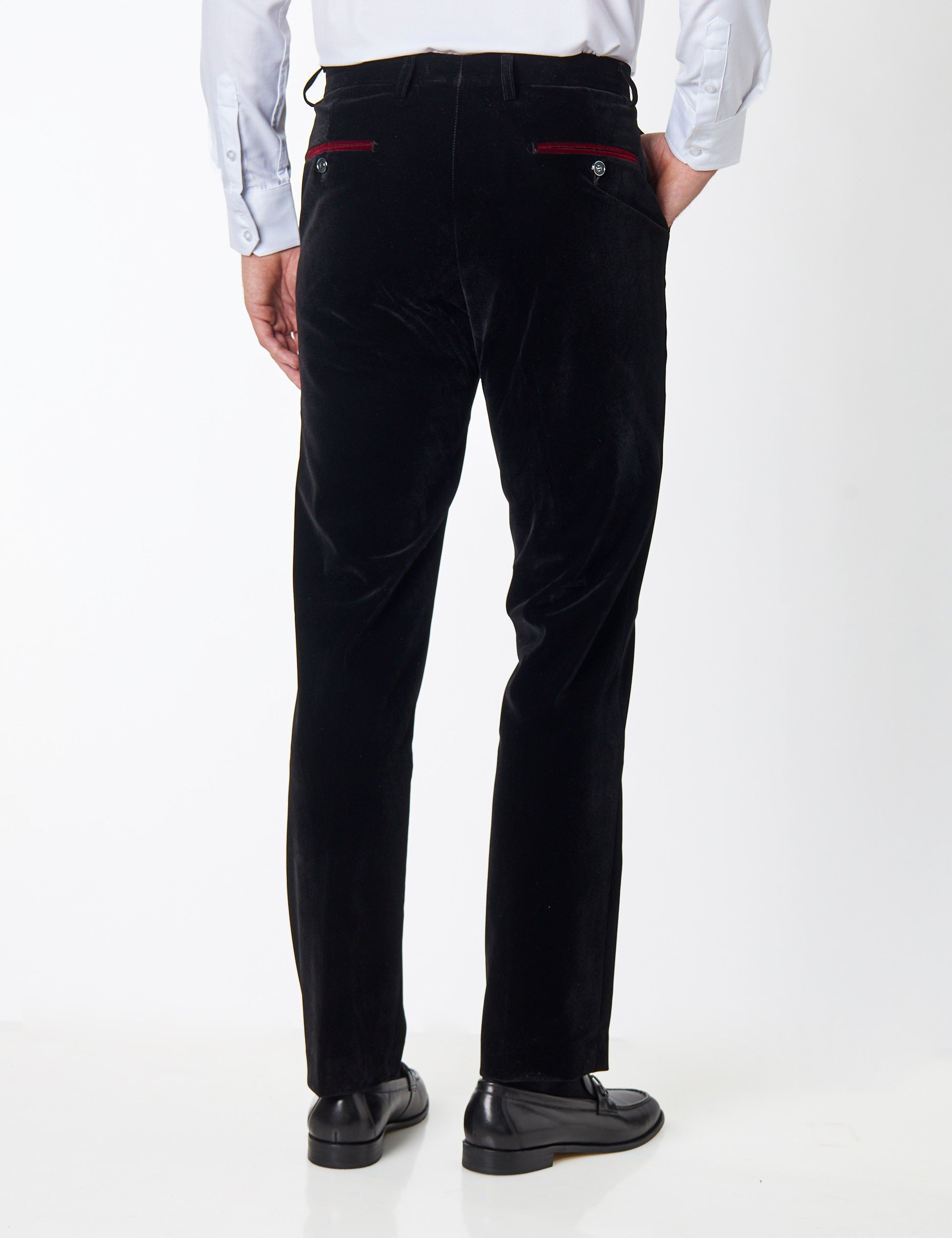 TIM - Mens Dinner Party Black Soft Velvet Trousers