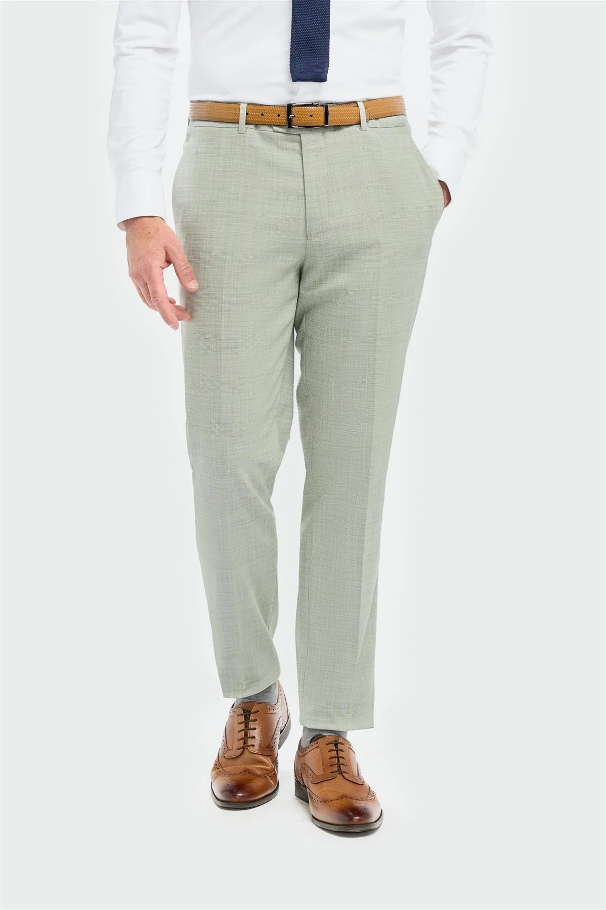 Cavani – Camden Sage Green Tapered Trousers