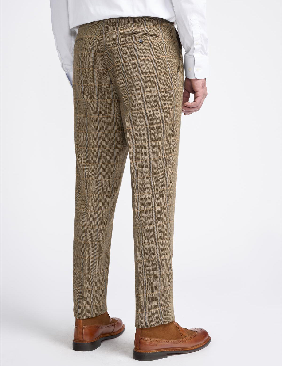 MENS ALBERT BROWN TWEED THREE PIECE SUIT