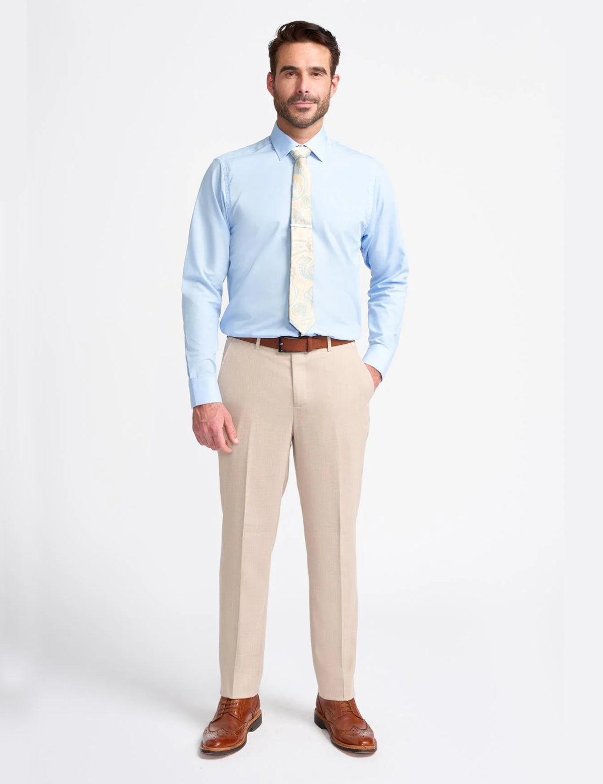 MIAMI – TAILORED FIT LINEN BLEND STONE 3 PIECE SUIT