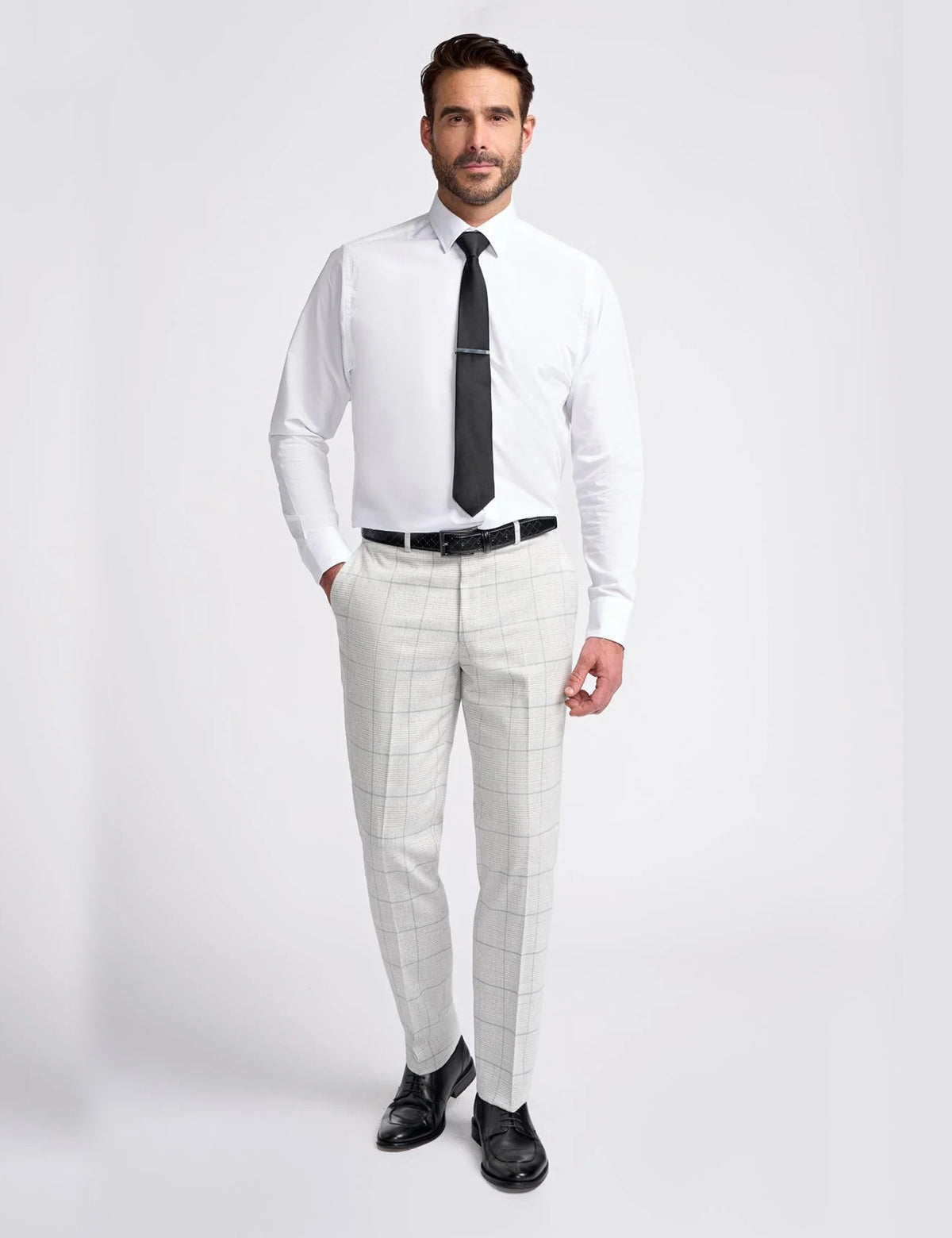 RADHIKA MENS SLIM FIT WHITE THREE PIECE SUIT