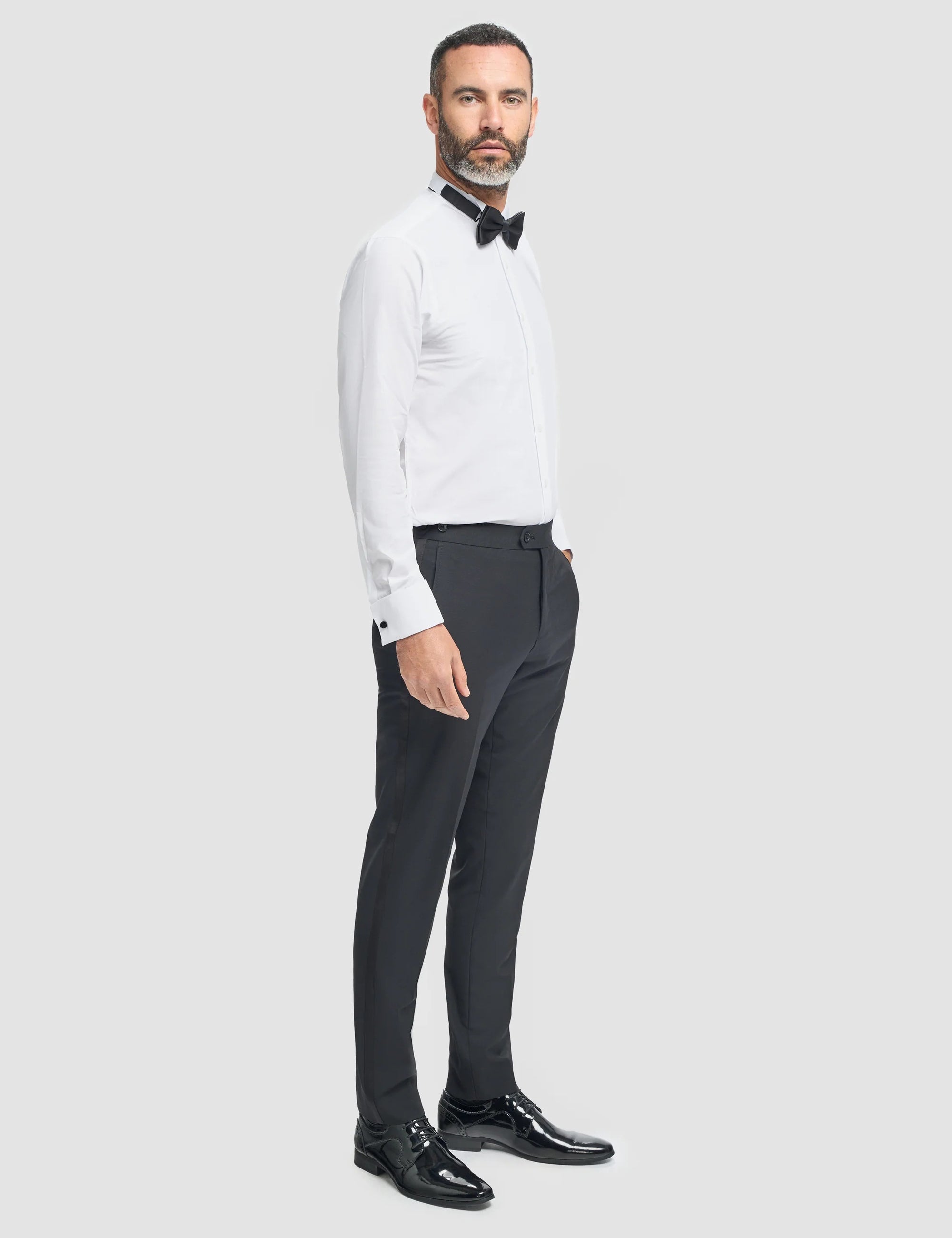 ASPEN - BLACK TUXEDO TROUSERS WITH TAPE