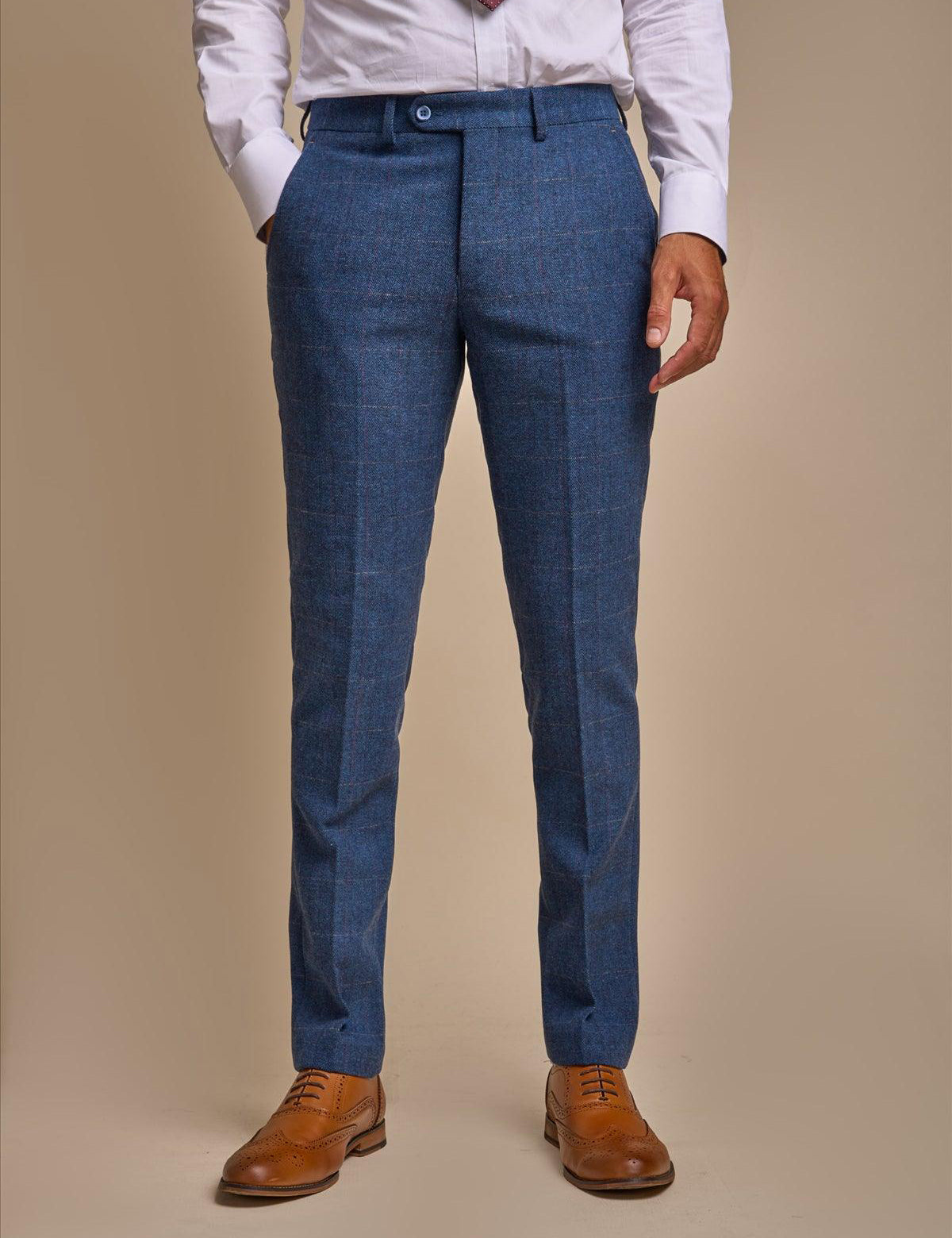CARNEGI BLUE TWEED TROUSERS
