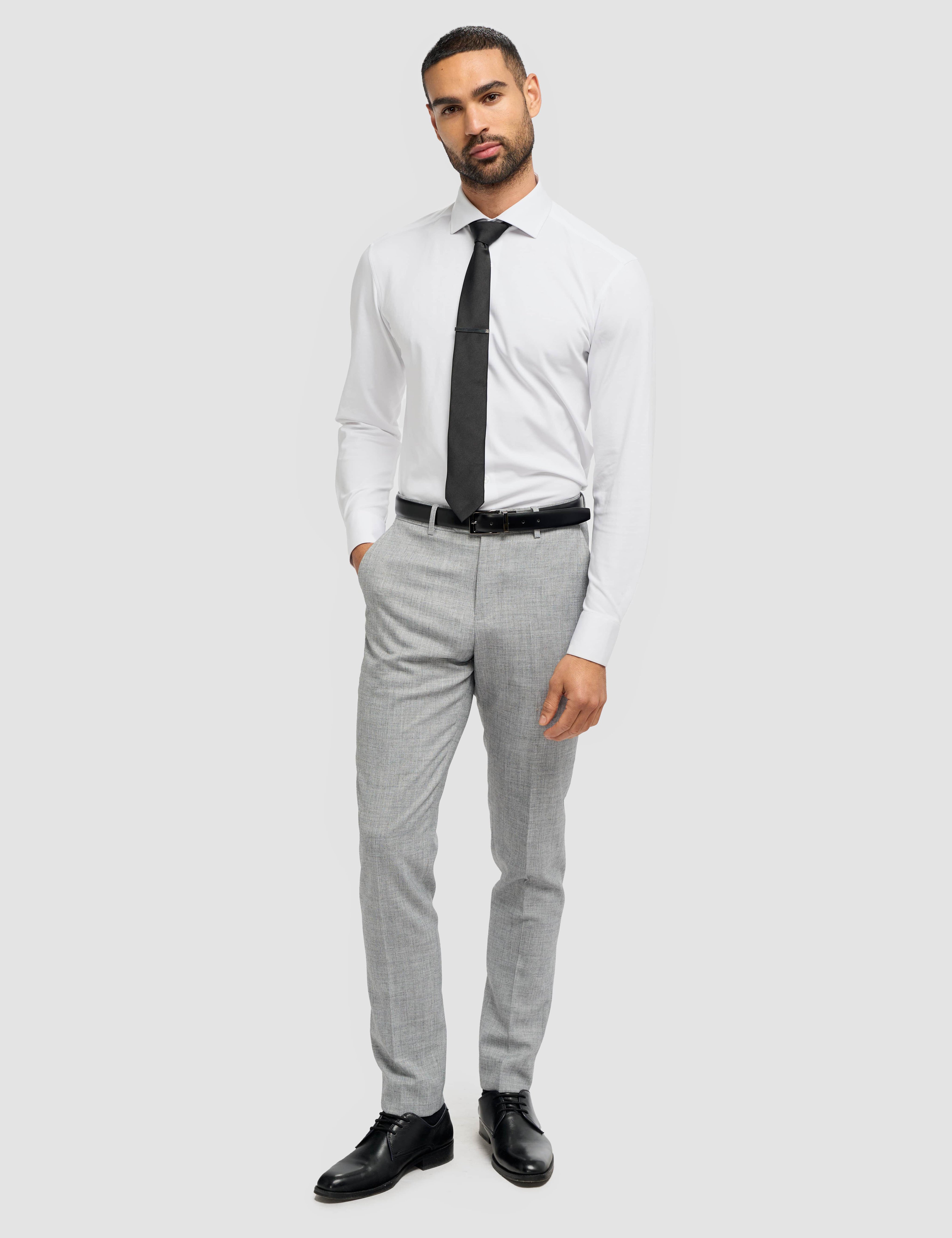 Cavani – Malibu Grey Sharkskin Tapered Trousers