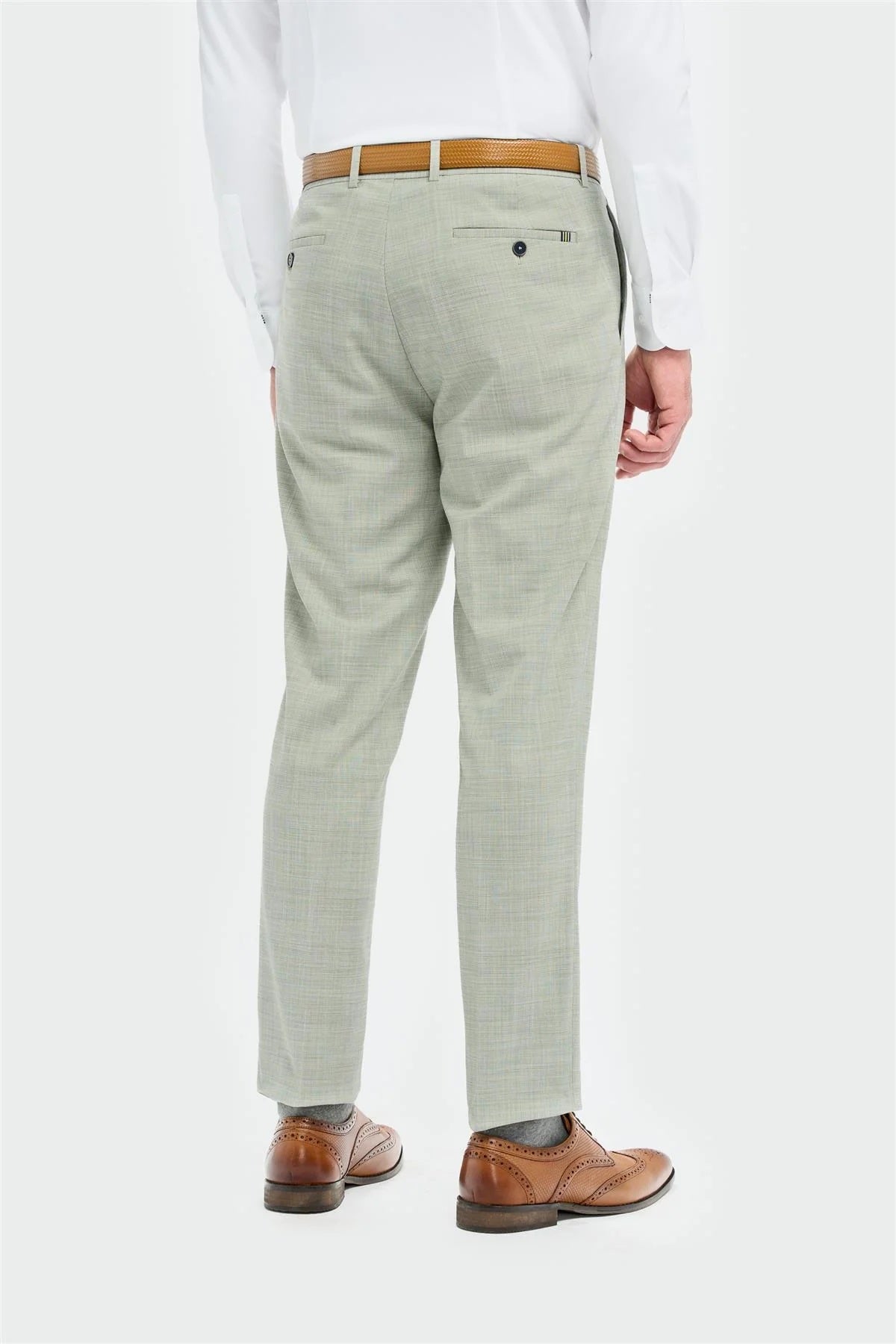 Cavani – Camden Sage Green Tapered Trousers