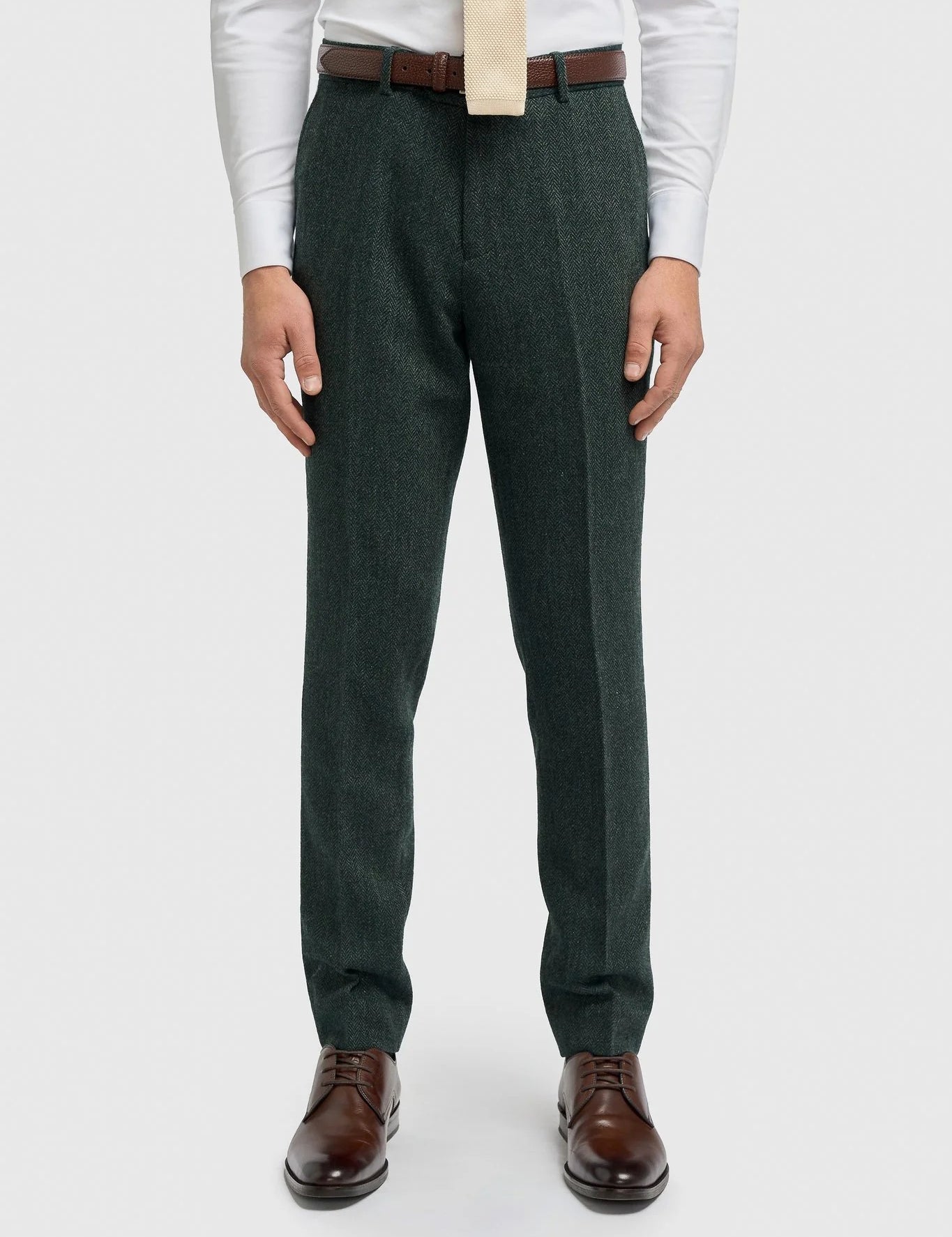 CAVANI – Thomas Tailored Suit Wool Rich Green Herringbone