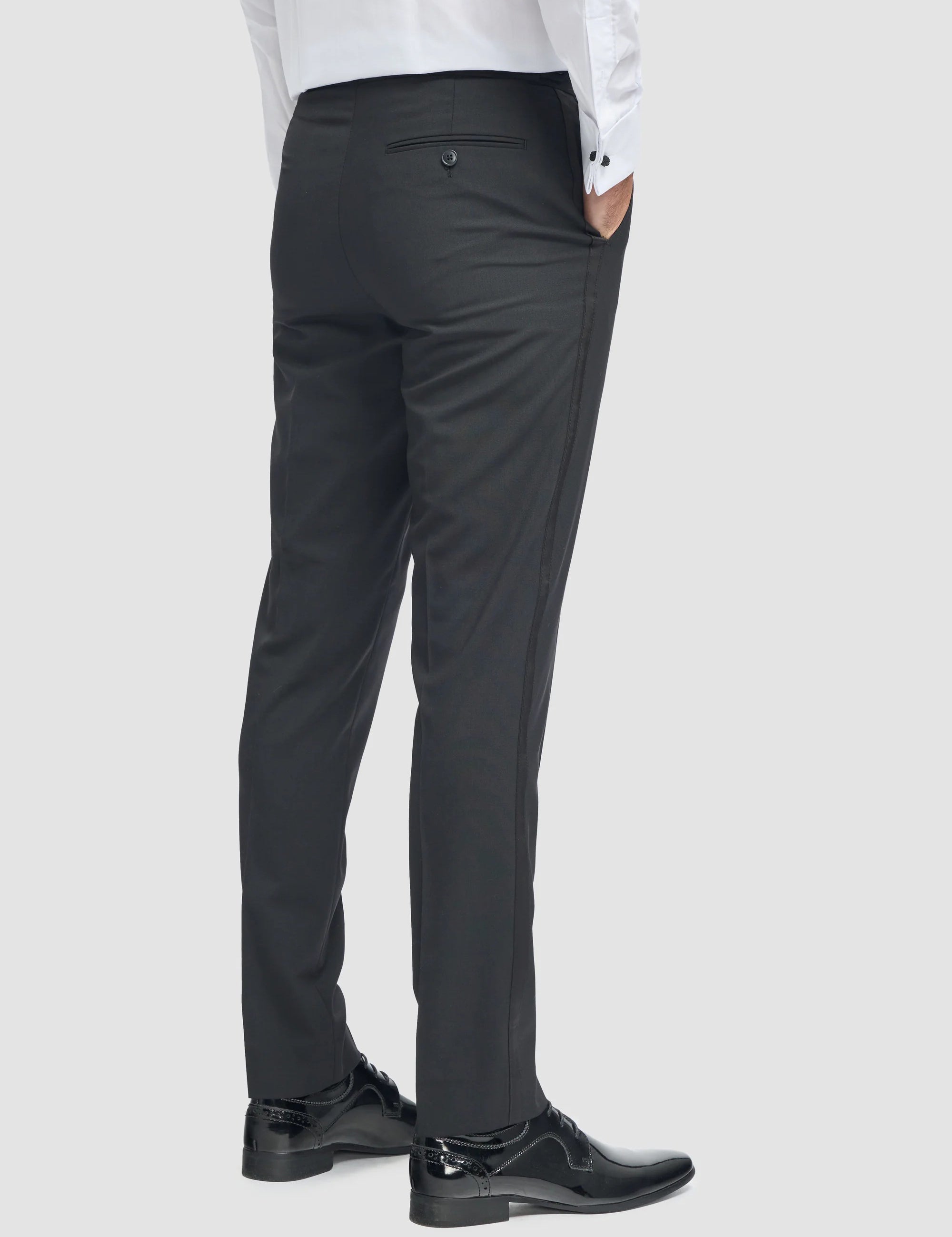 ASPEN - BLACK TUXEDO TROUSERS WITH TAPE