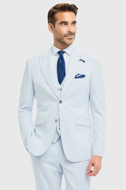 Cavani – Tropez Tailored Suit Blazer in Sky Blue
