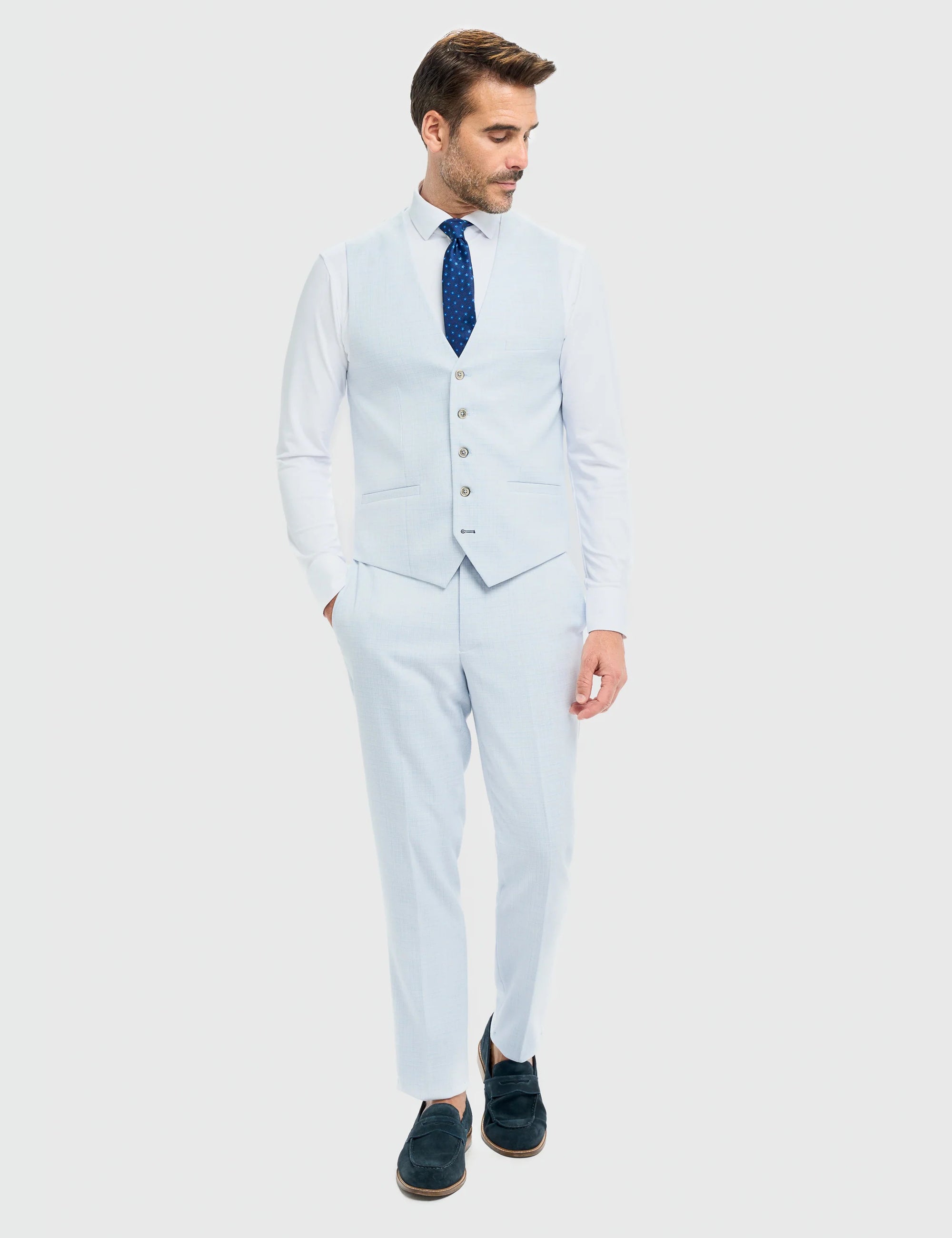 Cavani – Tropez Sky Blue Tailored Waistcoat
