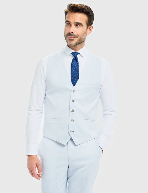 Cavani – Tropez Sky Blue Tailored Waistcoat