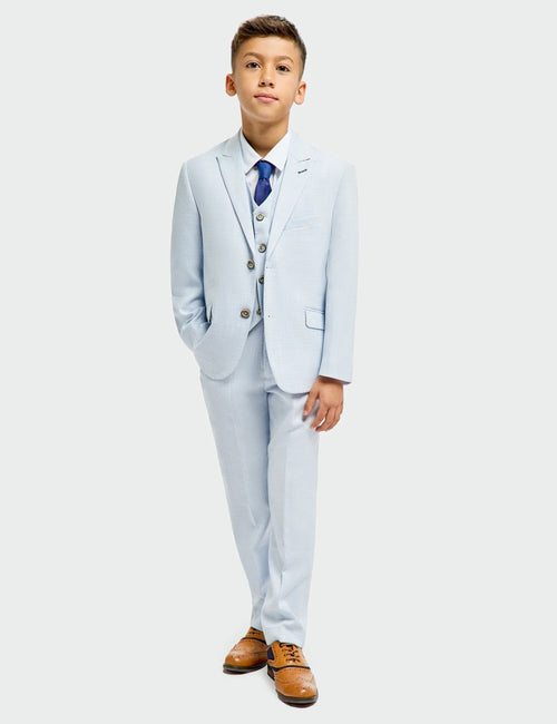 Cavani – Tropez Boys Sky Blue 3 Piece Suit Tailored