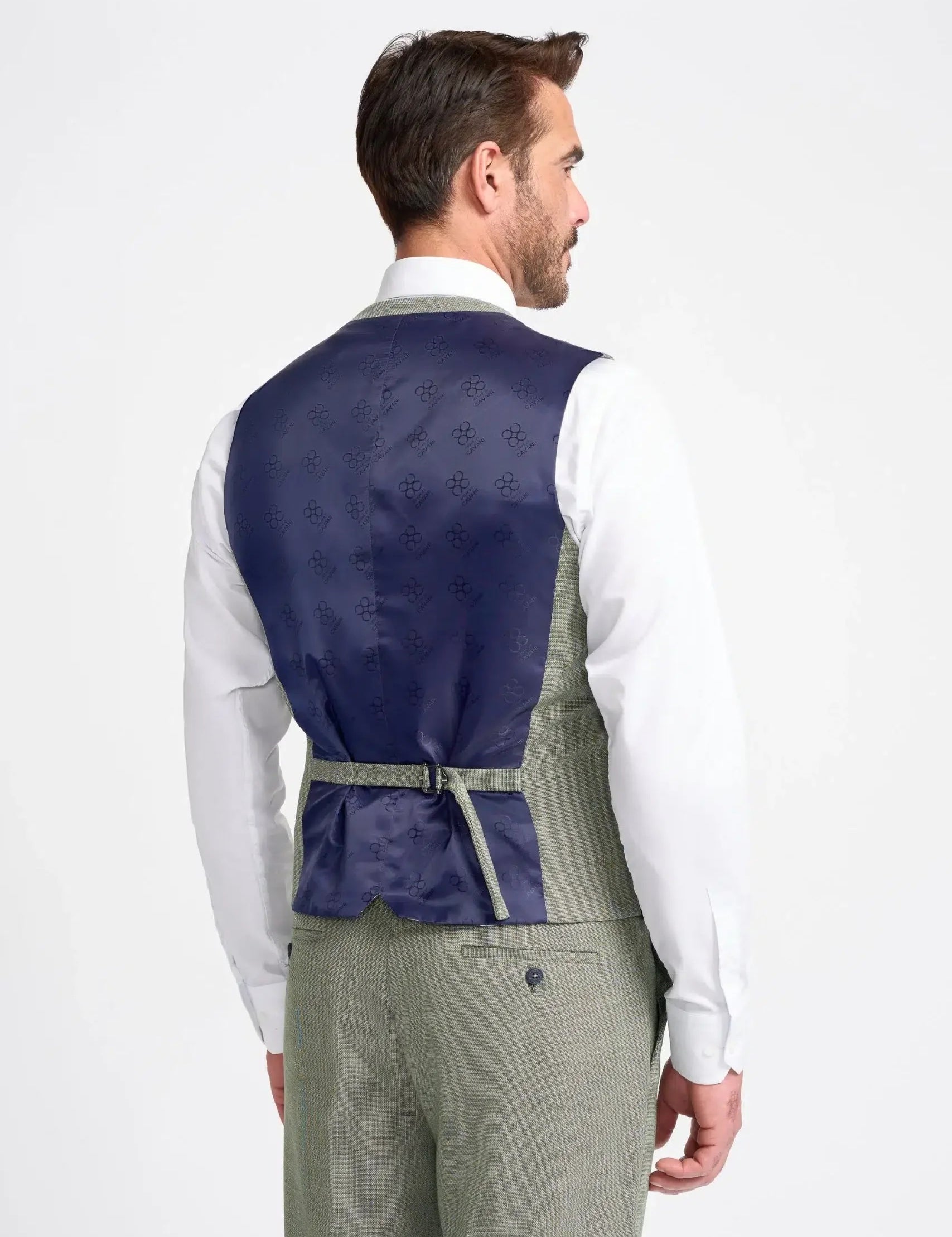MIAMI – TAILORED FIT LINEN BLEND SAGE GREEN 3 PIECE SUIT