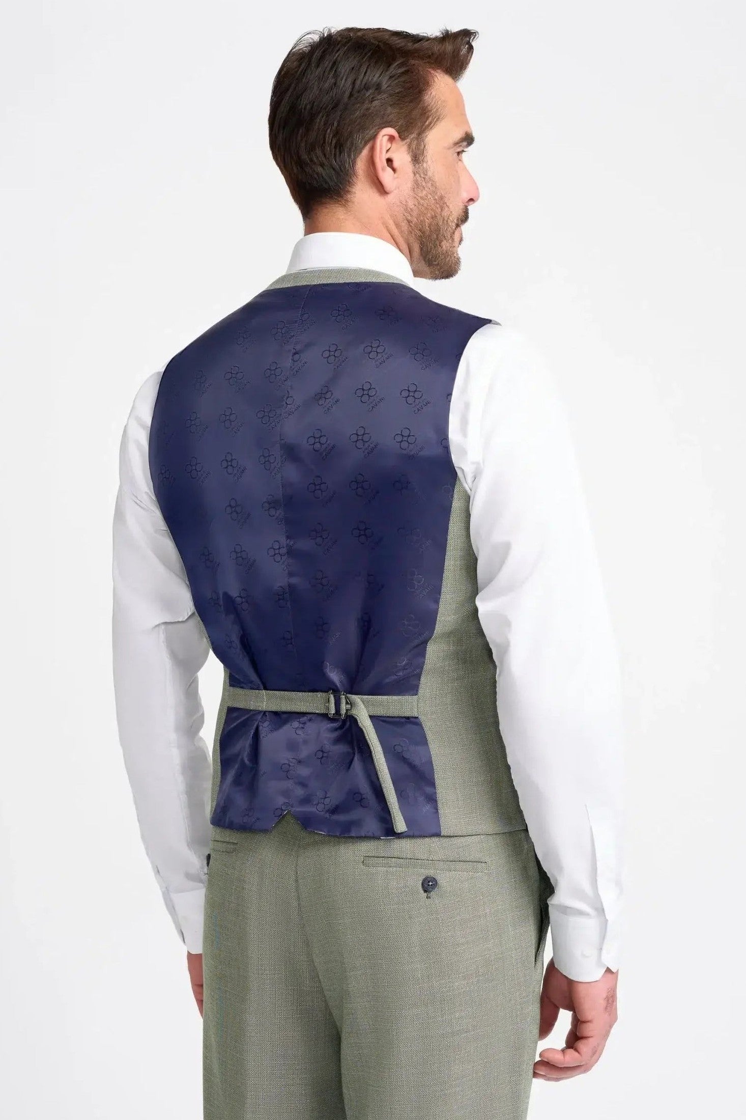 MIAMI – TAILORED FIT LINEN BLEND SAGE GREEN 3 PIECE SUIT