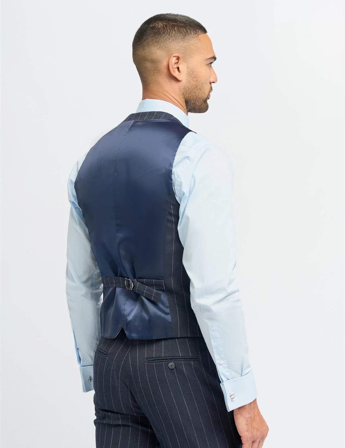 CAVANI INVINCIBLE – NAVY PINSTRIPE SUIT WAISTCOAT