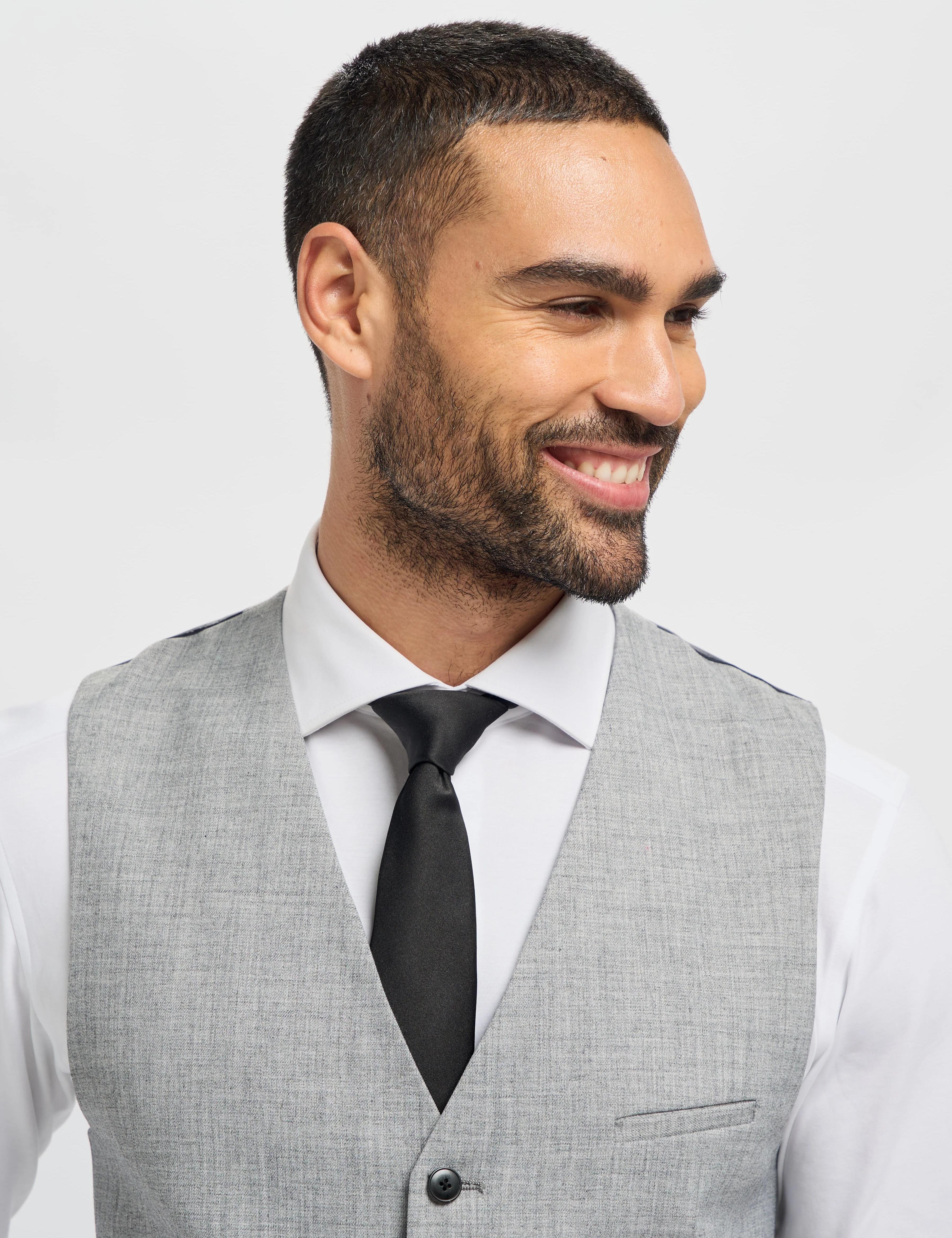 Cavani – Malibu Grey Sharkskin Tailored Waistcoat